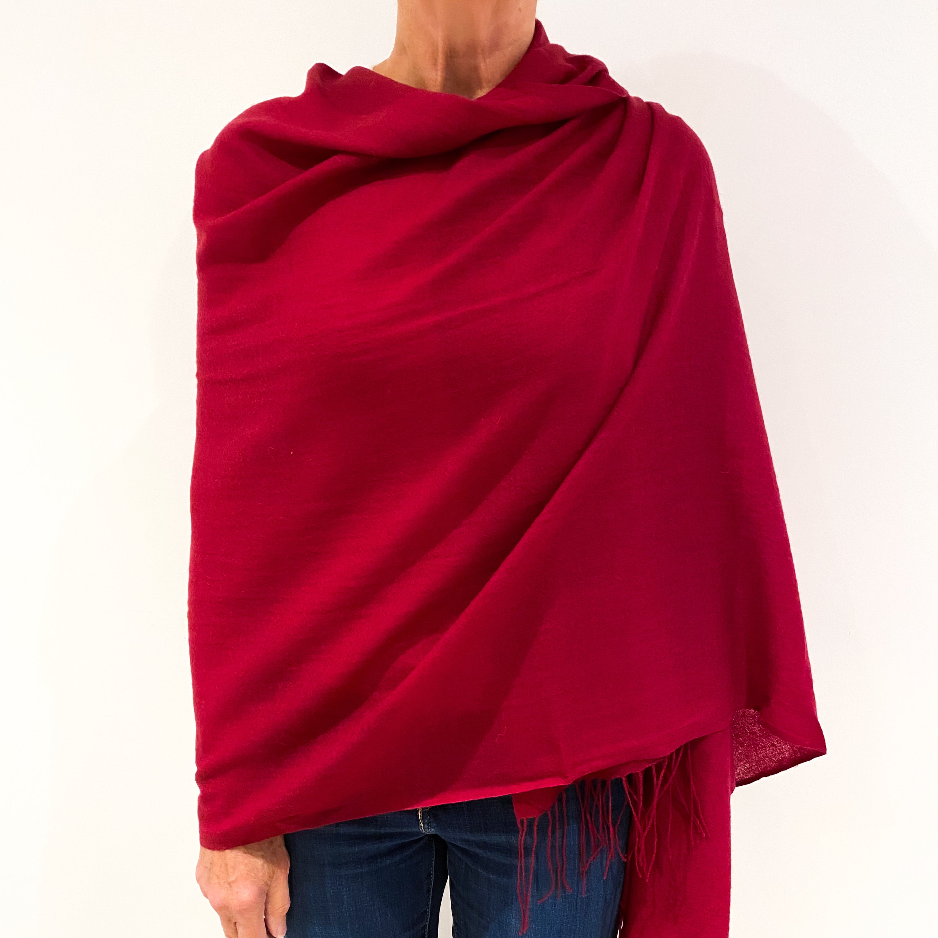 Brand New Claret Cashmere Pashmina Scarf