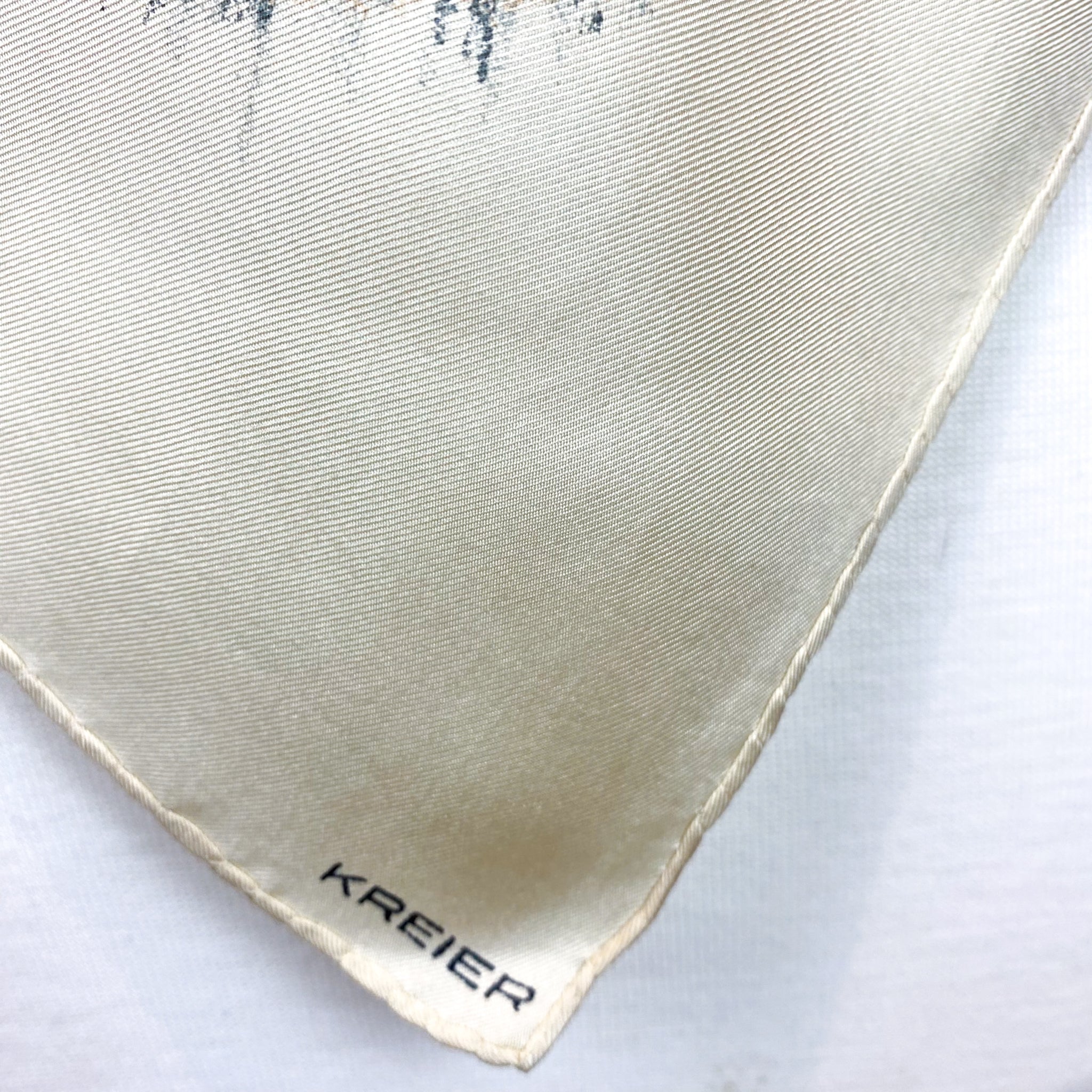 1970s Kreier Squirrel Vintage Silk Scarf