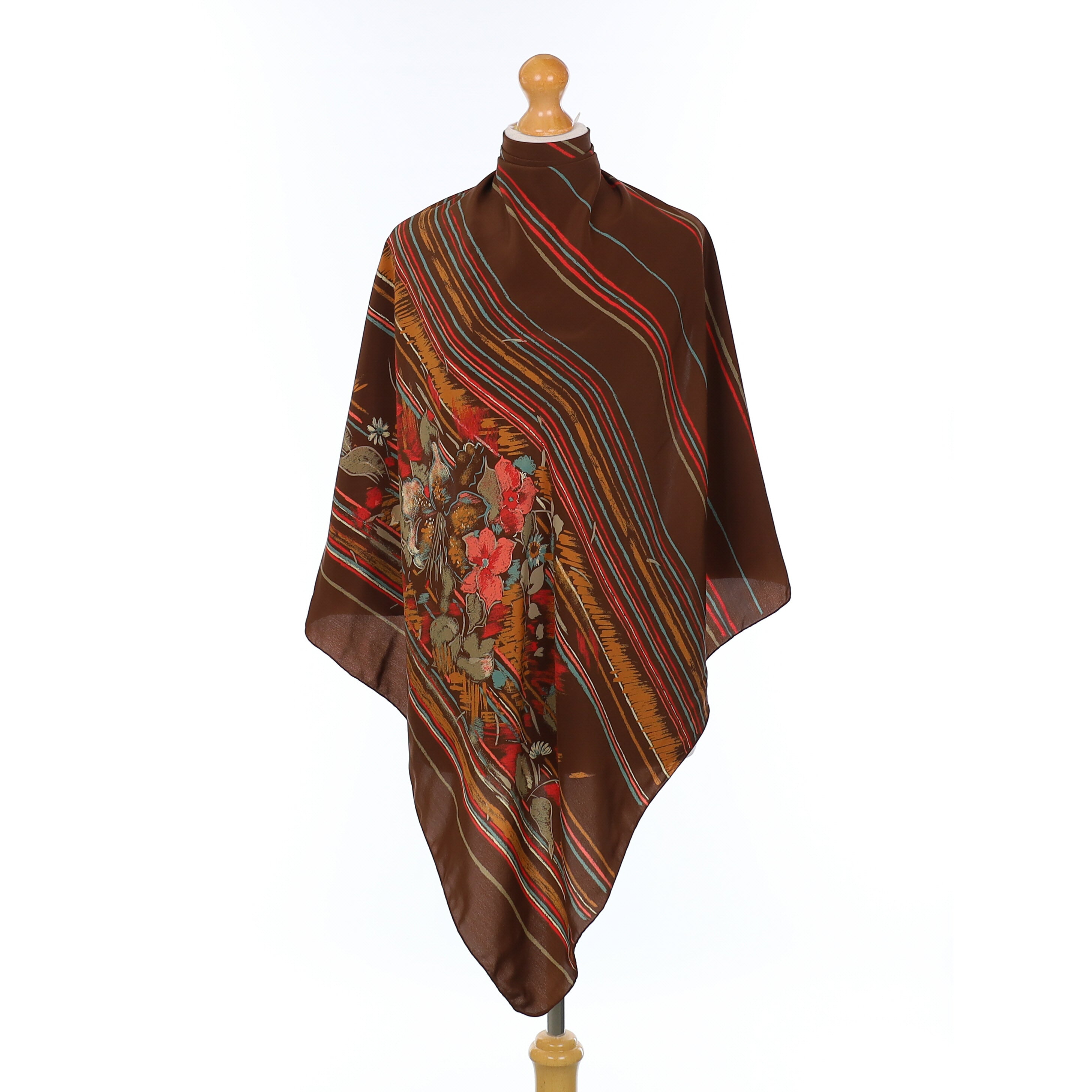 Artistic Floral Vintage Silk Scarf
