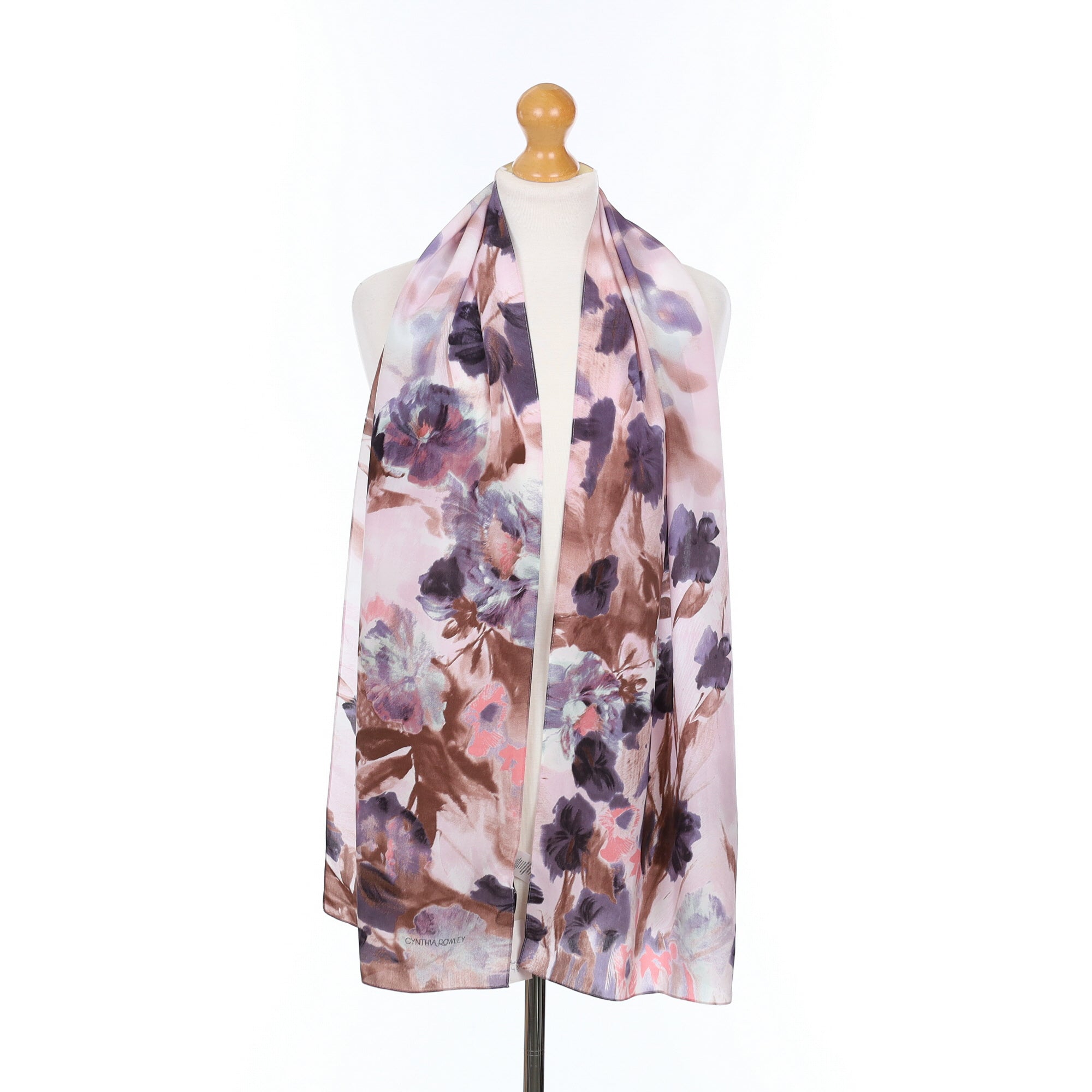Brand New Cynthia Rowley Abstract Floral Silk Scarf