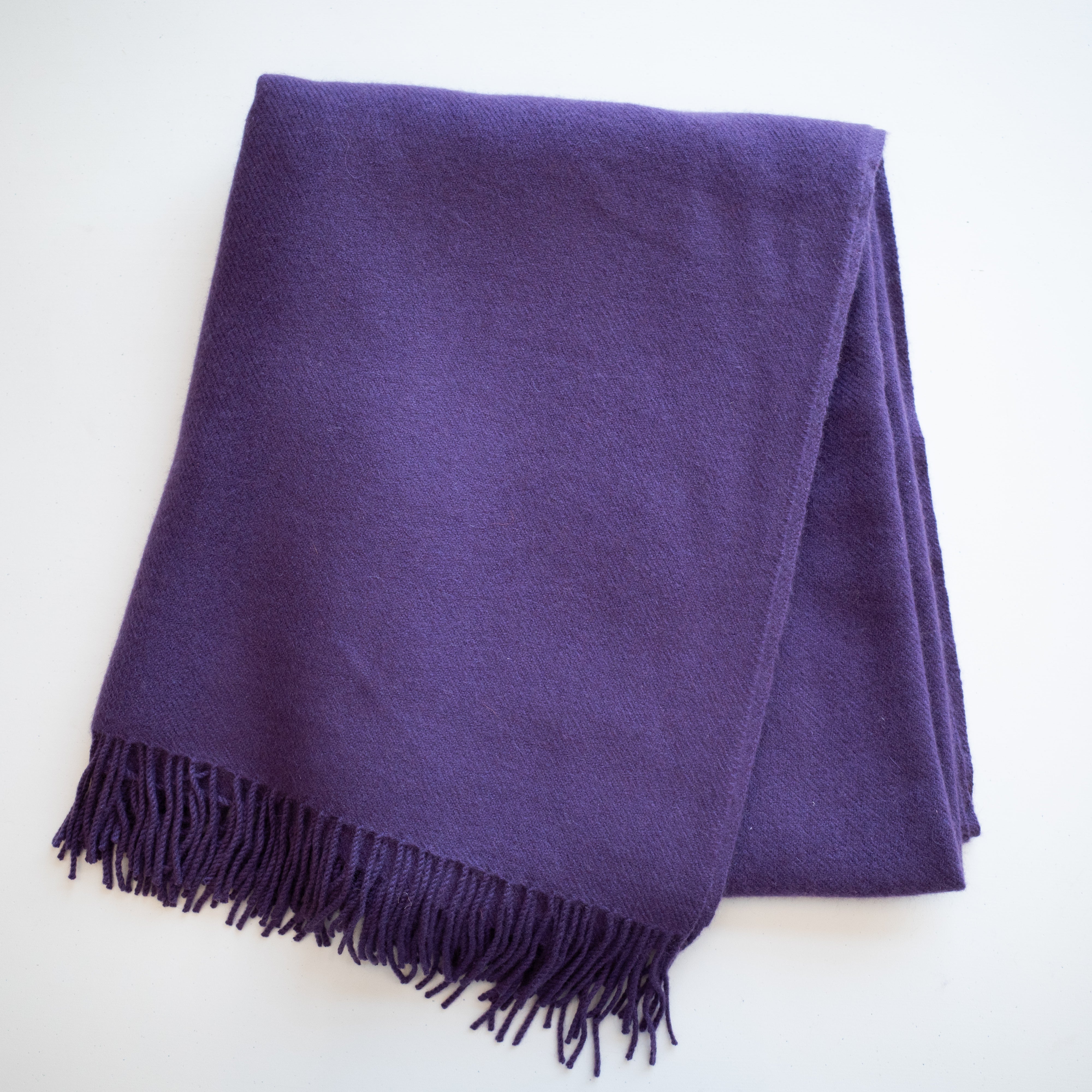 Pansy Purple Cashmere Fringed Woven Blanket