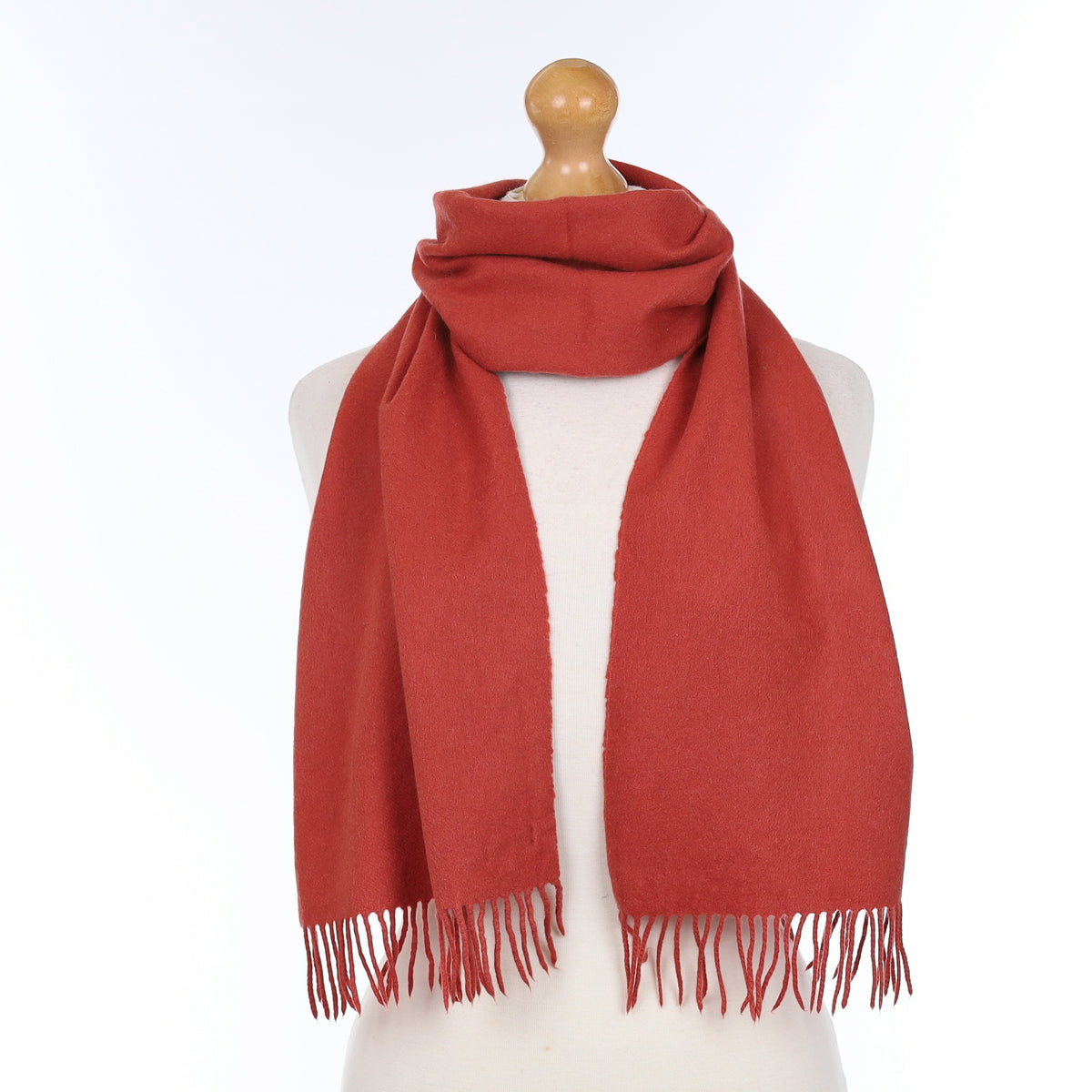 Rust Red Cashmere Woven Scarf
