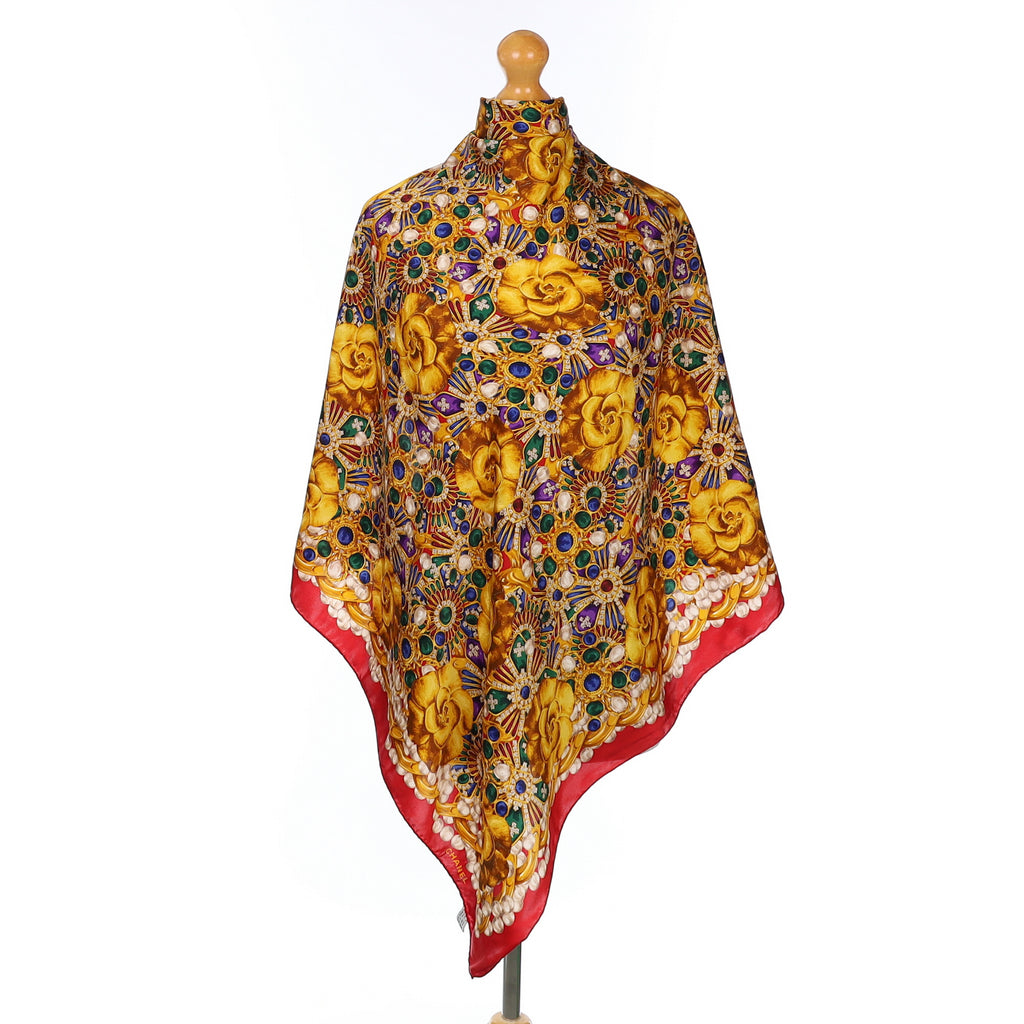 1980’s Chanel Floral Vintage Silk Scarf