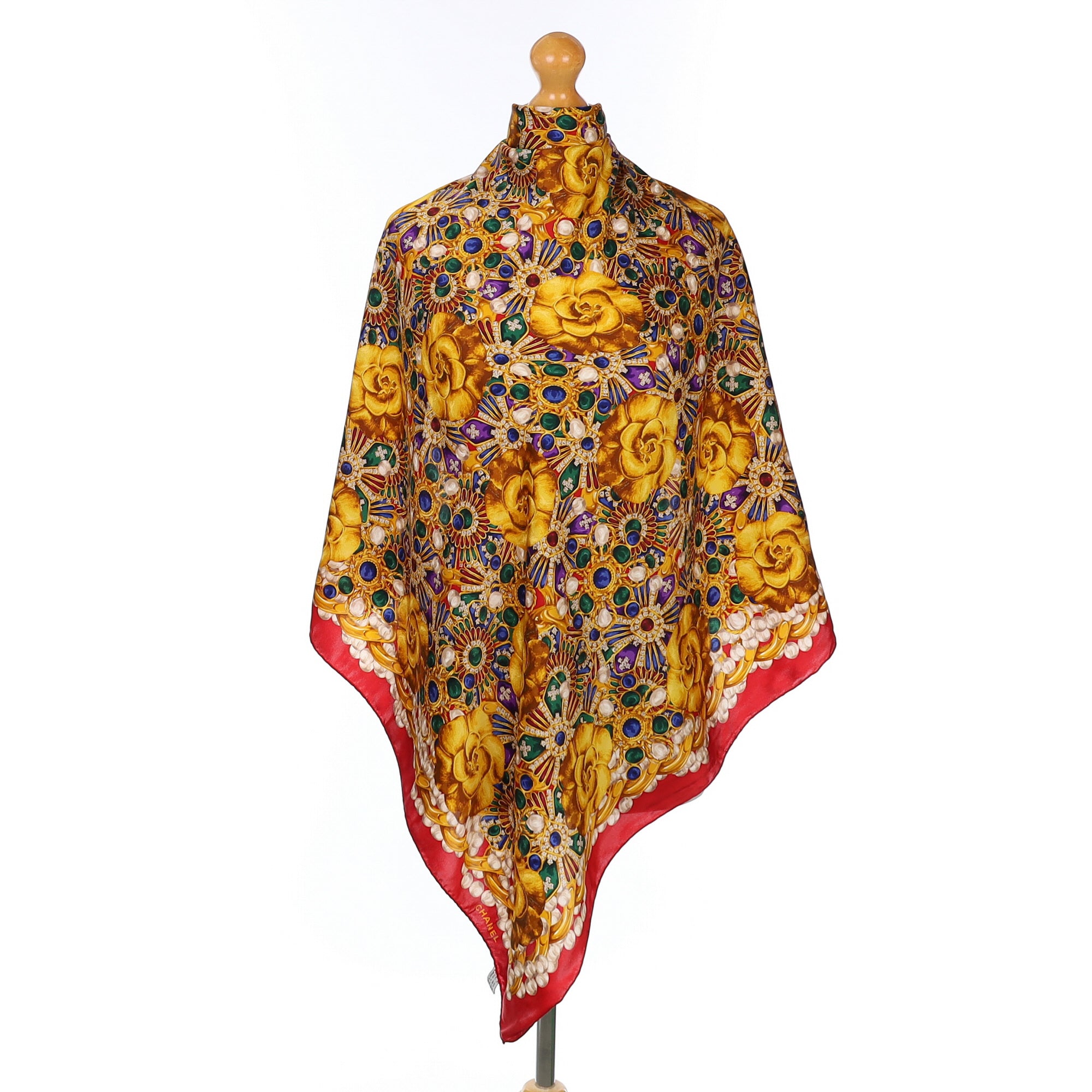 1980’s Chanel Floral Vintage Silk Scarf