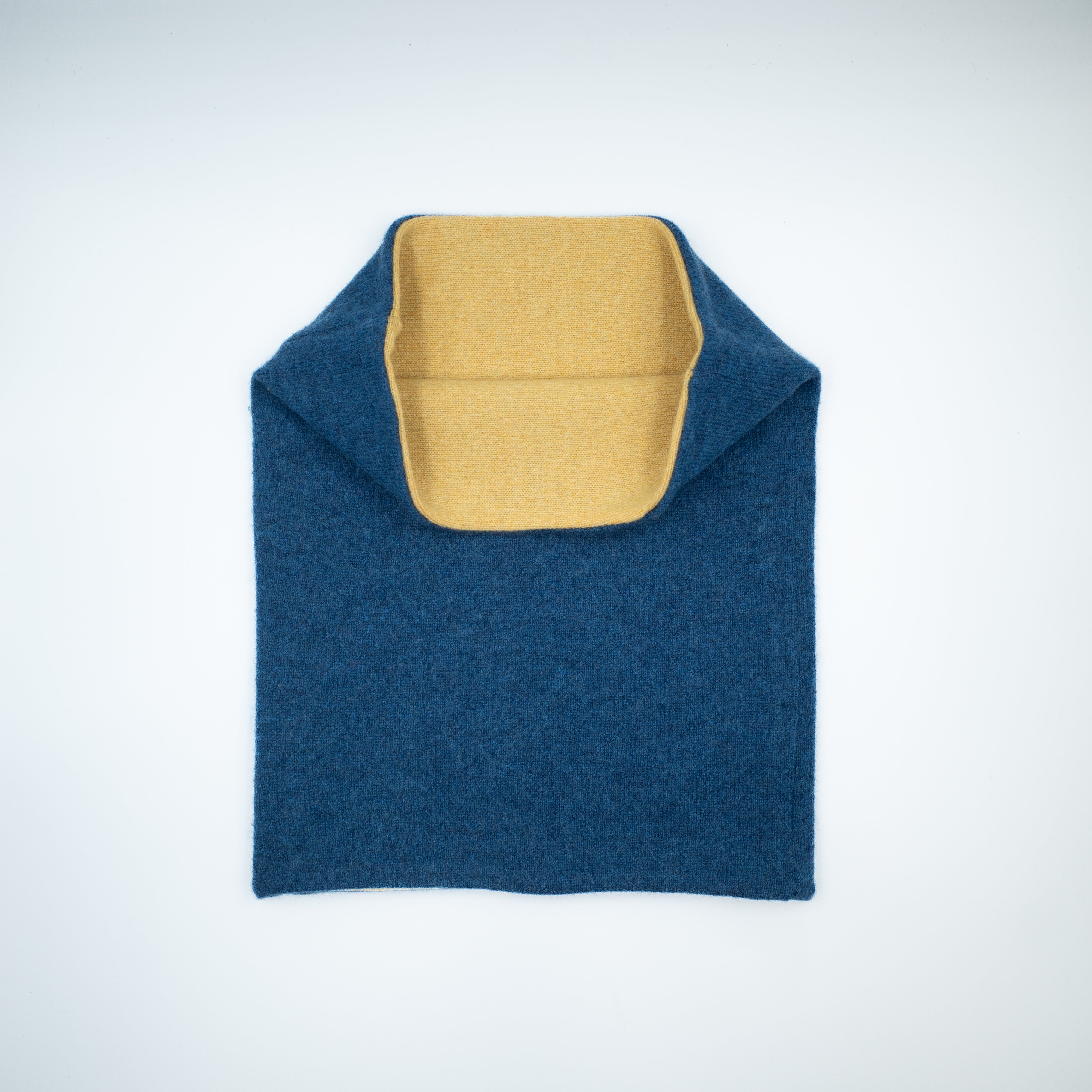 Men’s Denim Blue and Sunshine Yellow Luxury Double Layered Snood