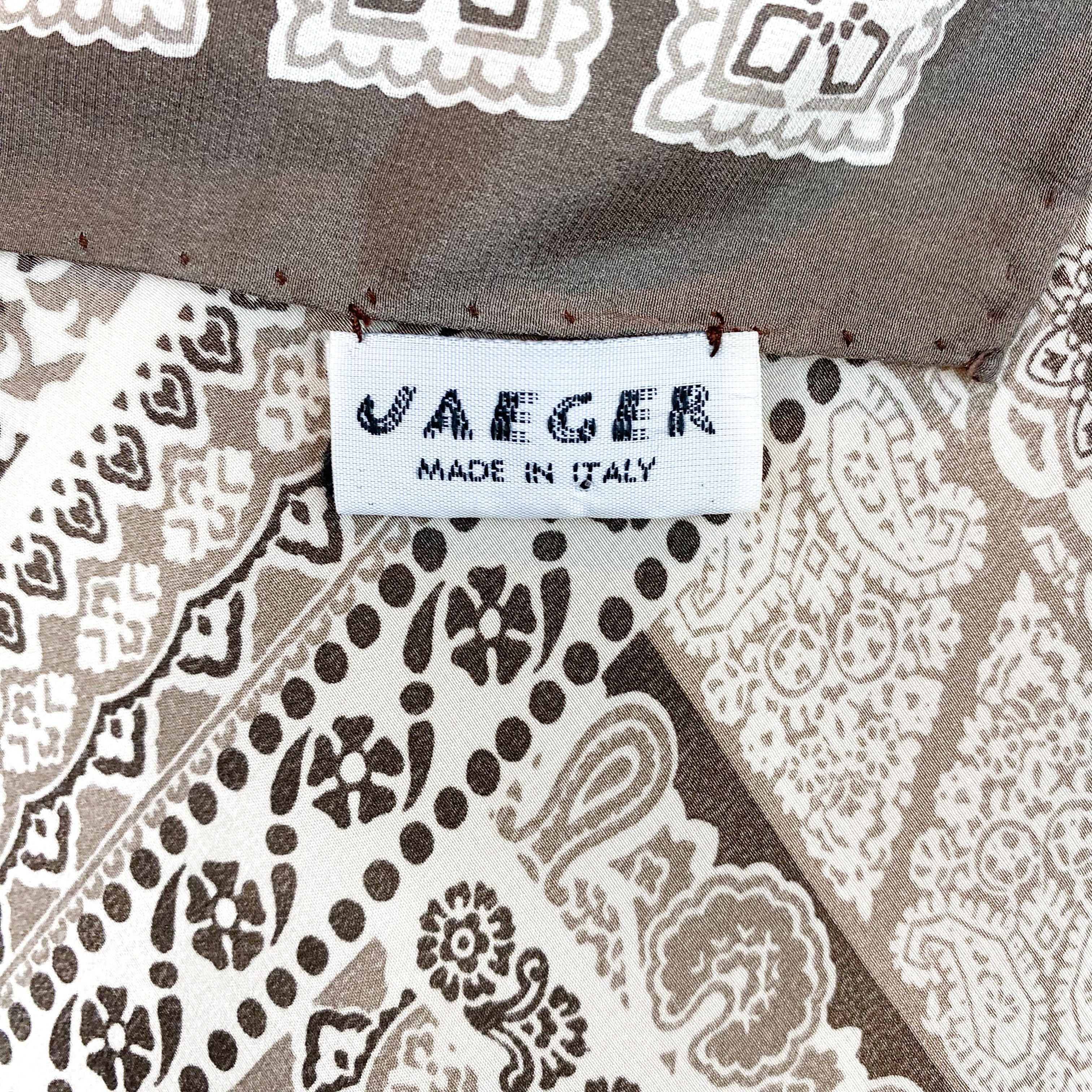 Jaeger Neutral Design Italian Vintage Silk Scarf