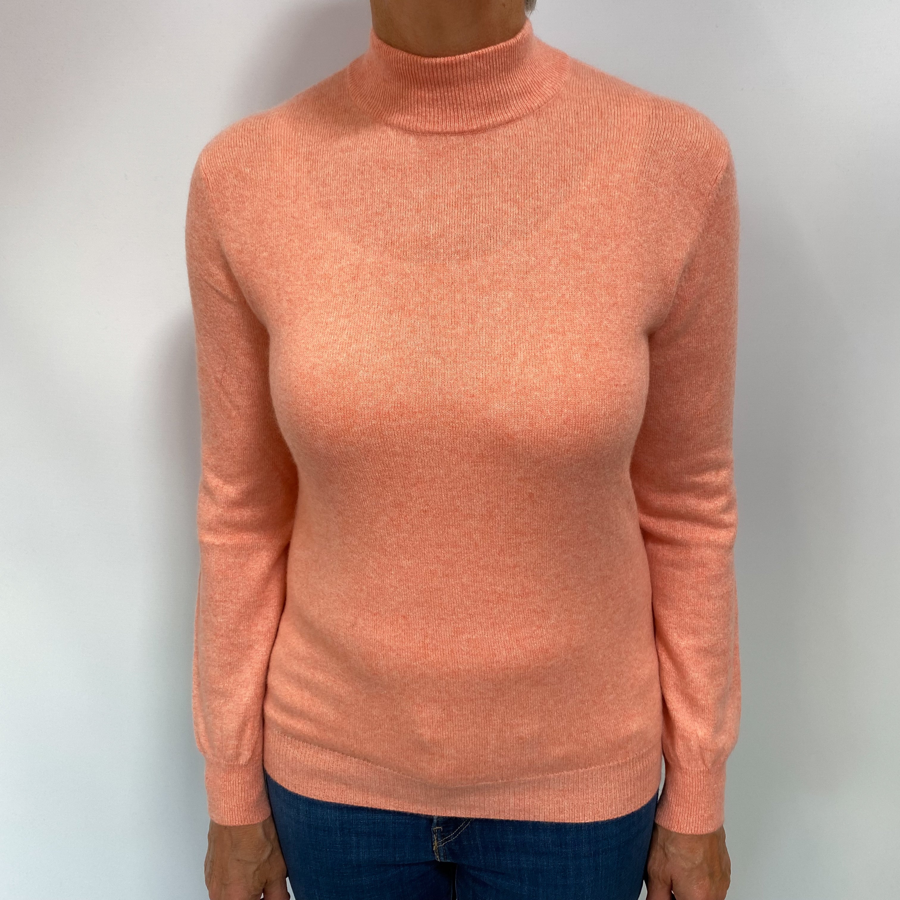 Muted Orange Cashmere Turtle Neck Jumper Medium