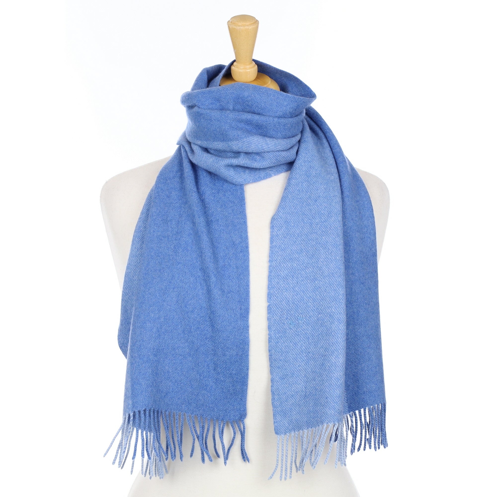Two Tone Blue Woven Cashmere Scarf