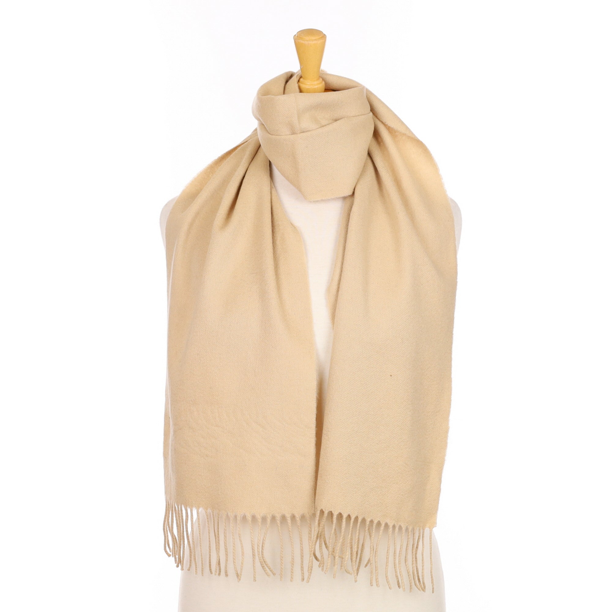 Buff Beige Cashmere Woven Scarf