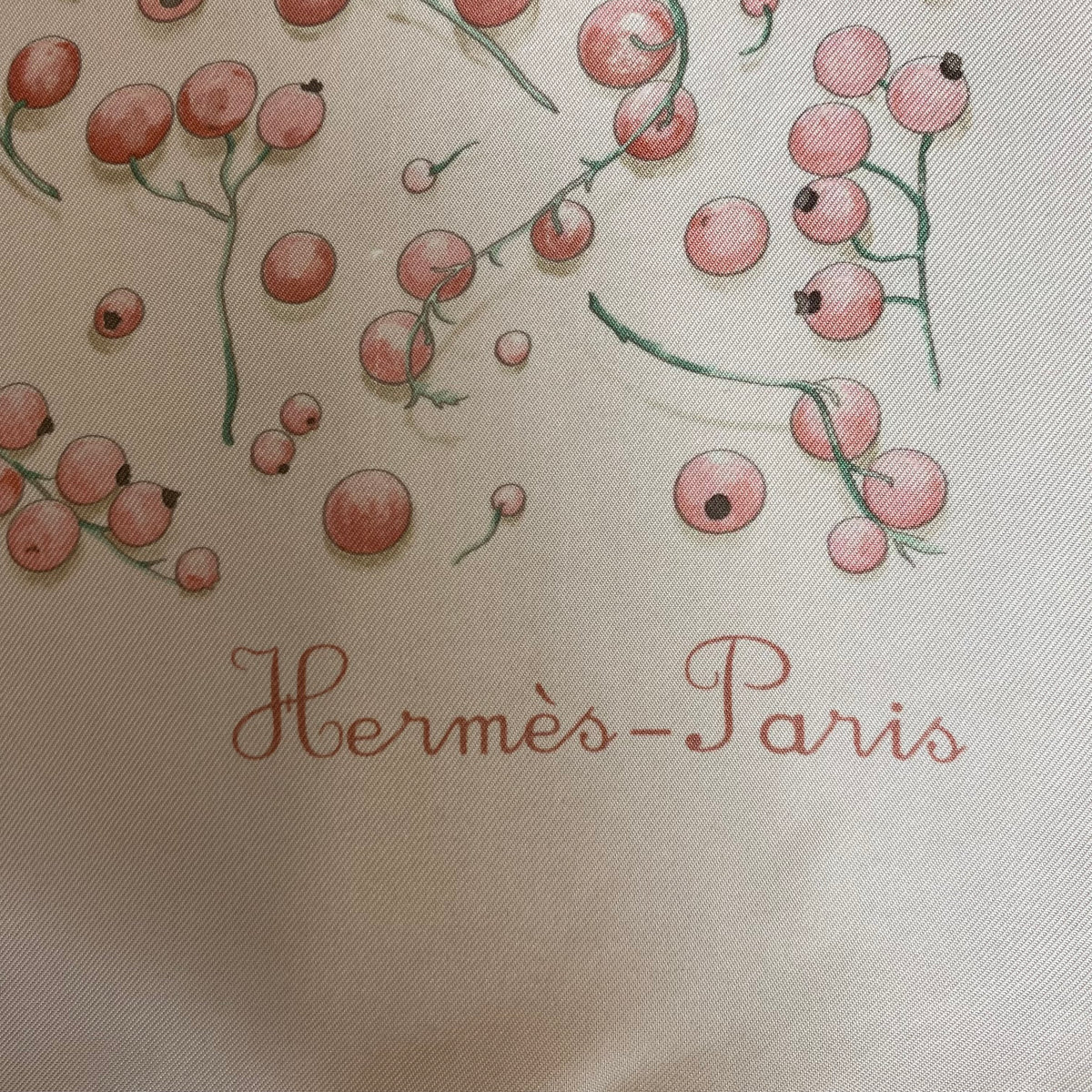 Hermès Red Berries Silk Scarf Quite Rare