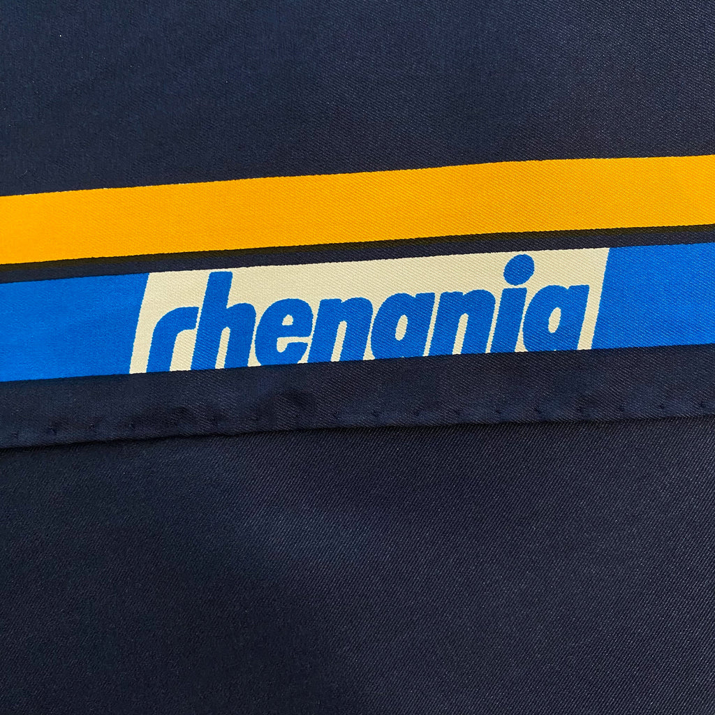 Retro Two Tone Blue and Yellow Silk Scarf