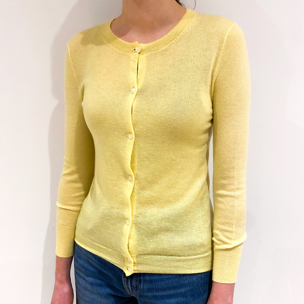 Primrose Yellow Fine Knit Cardigan Extra Small