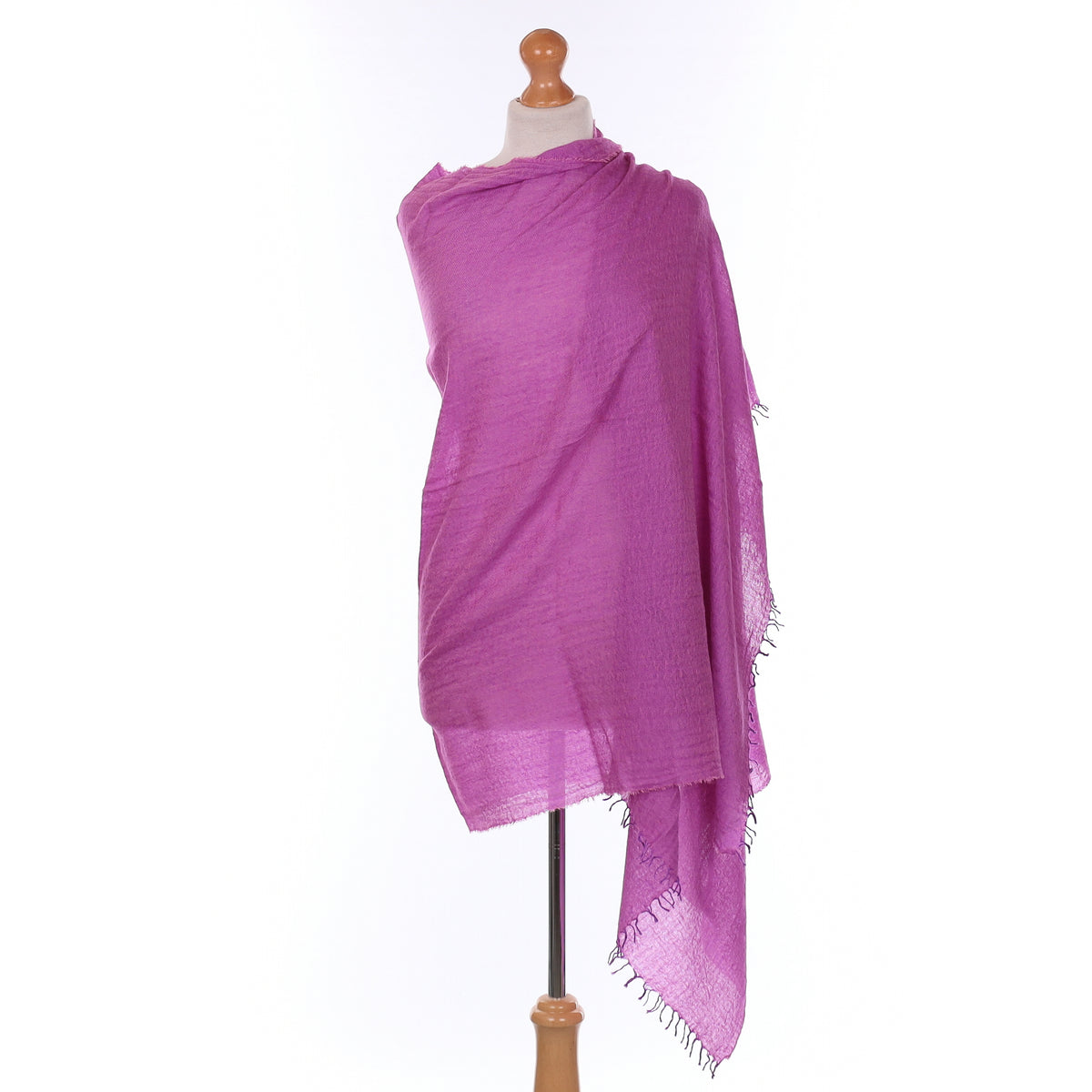 Brand New Begg & Co Deep Lilac Purple Cashmere Blend Woven Wrap