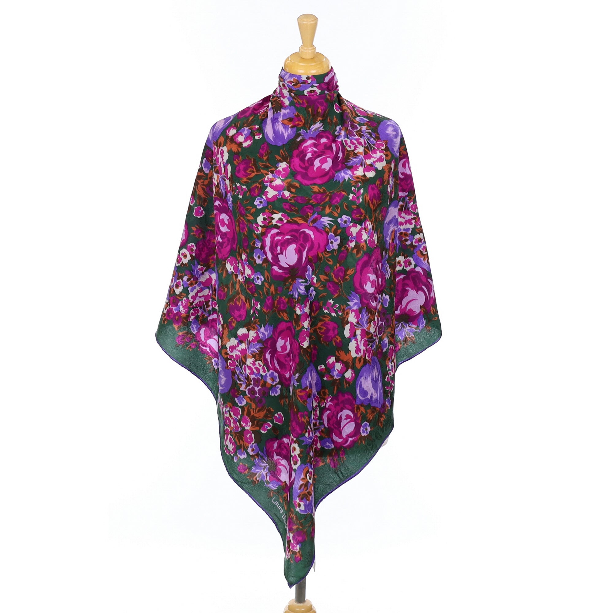 Laura Biagiotti Colourful Floral Vintage Silk Scarf