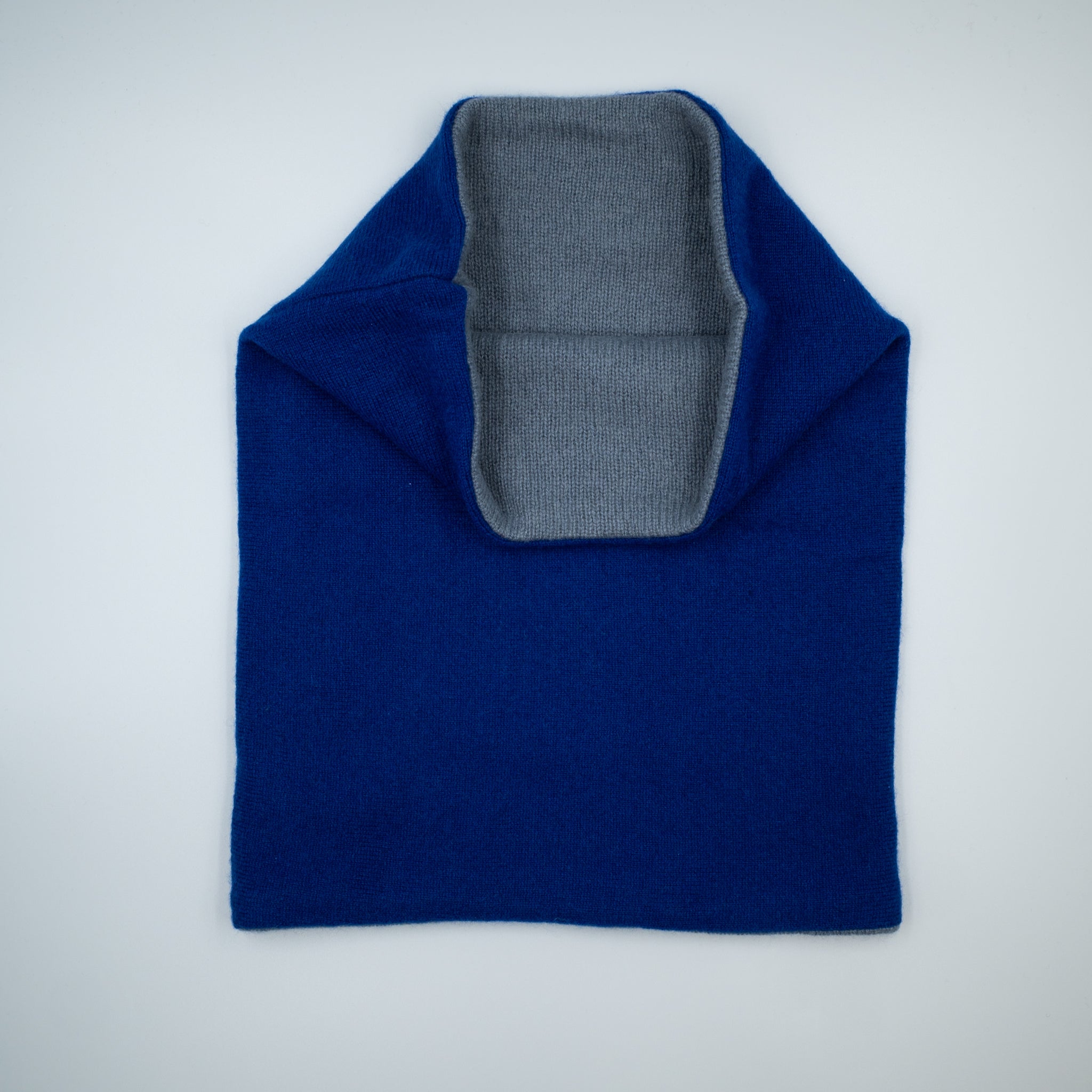 Men’s Royal Blue and Smoke Grey Luxury Double Layered Snood