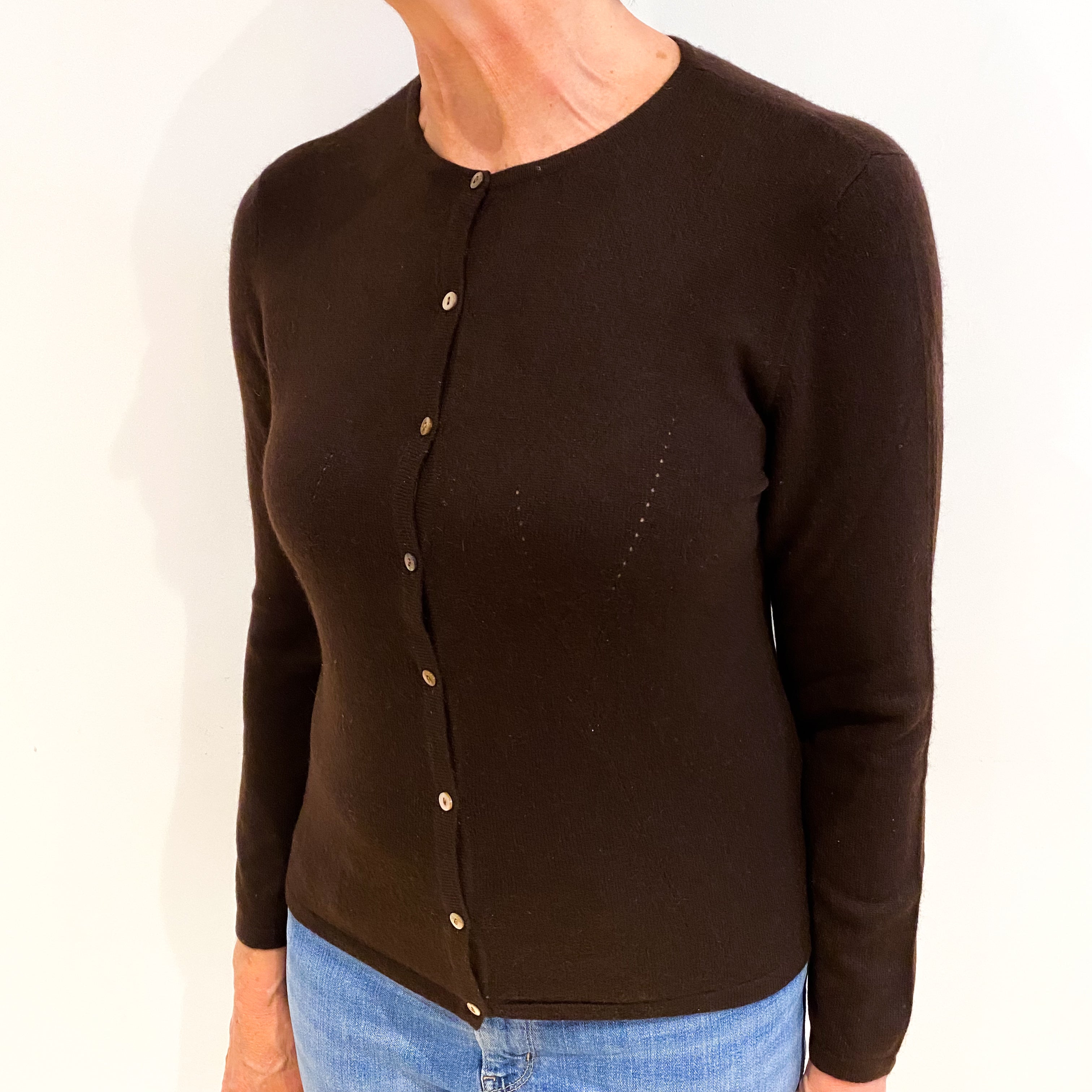 Chocolate Brown Cashmere Cardigan Medium