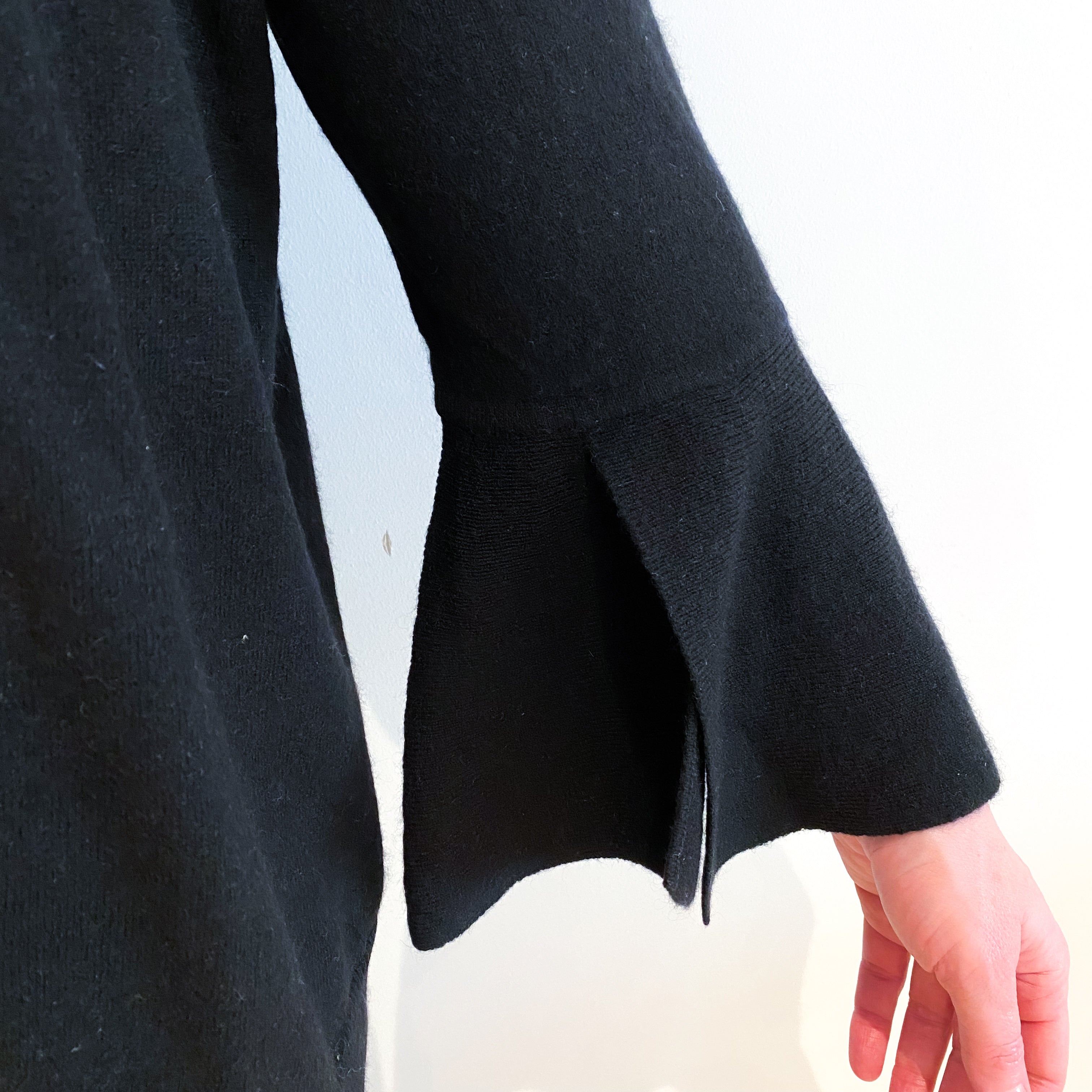 Black Cashmere Edge To Edge Cardigan Large
