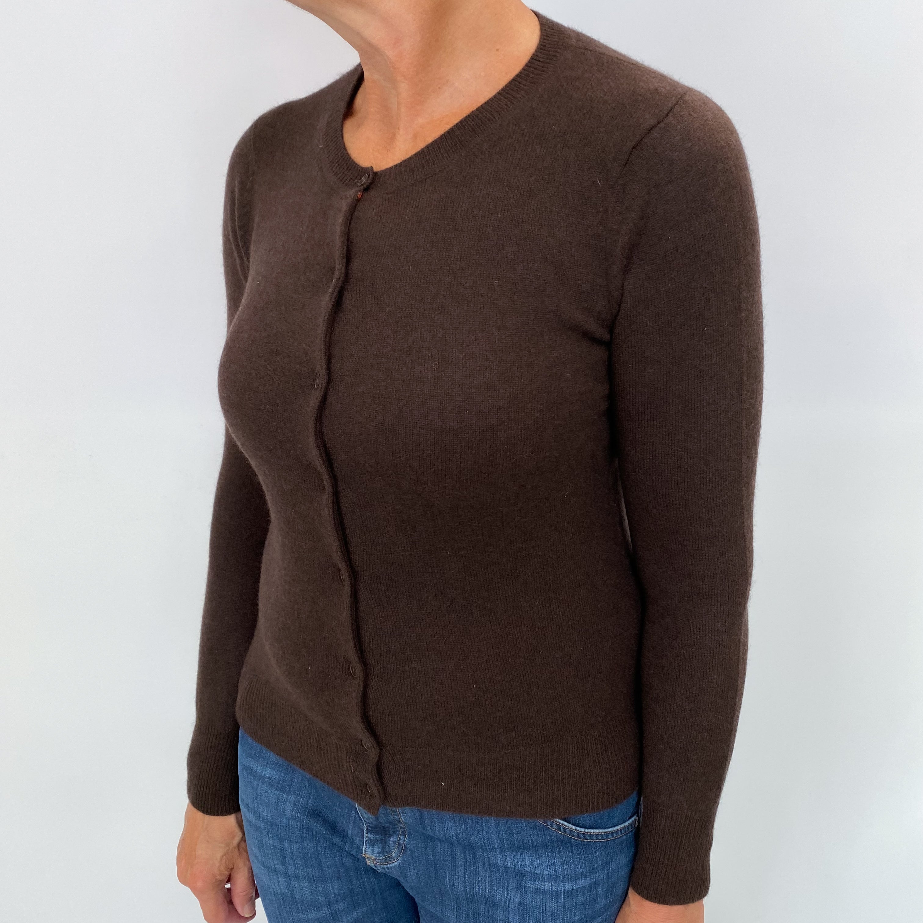 Peppercorn Brown Cashmere Cardigan Medium