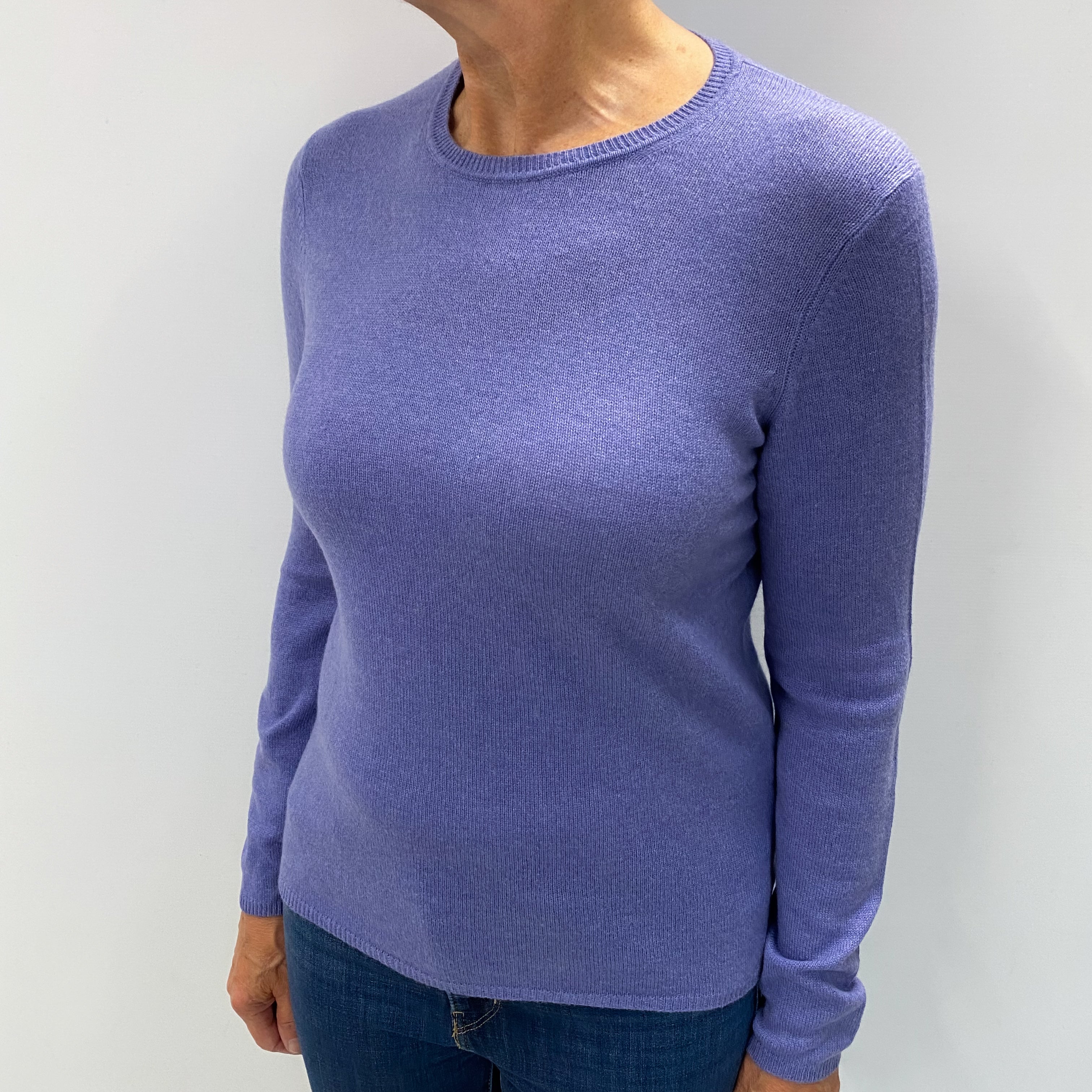 Dusky Lavender Cashmere Crew Neck Jumper Medium