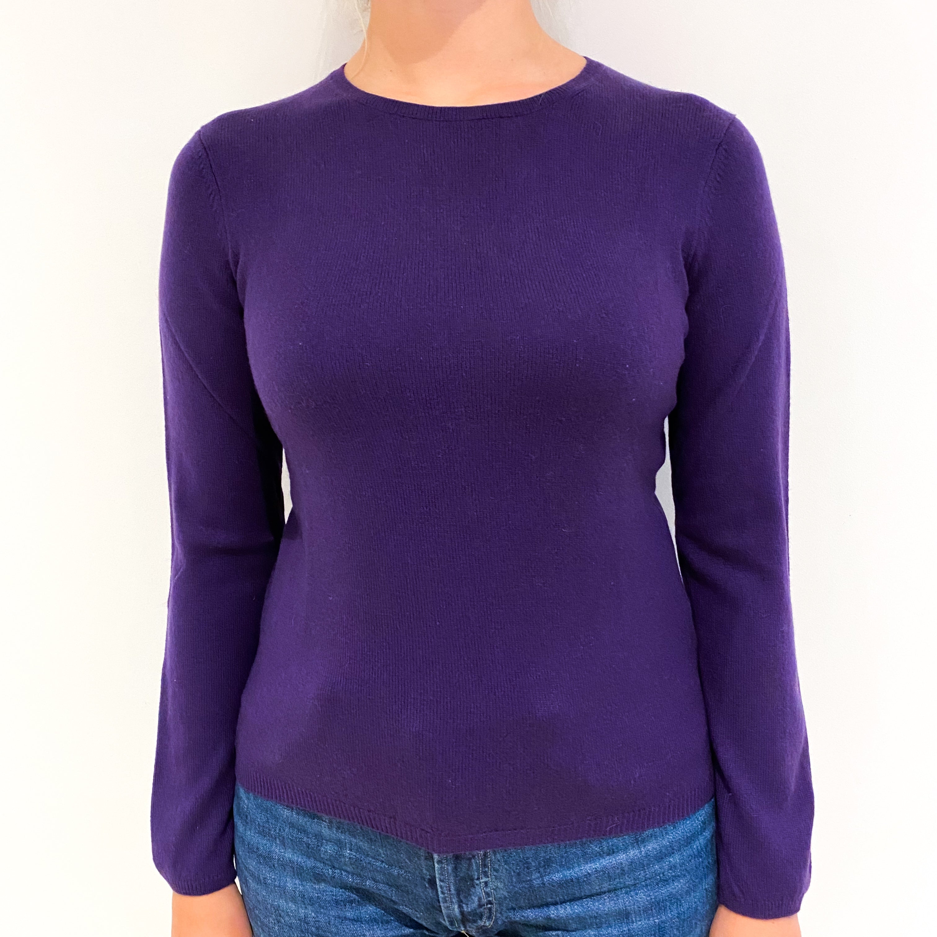 Pansy Purple Cashmere Crew Neck Jumper Small