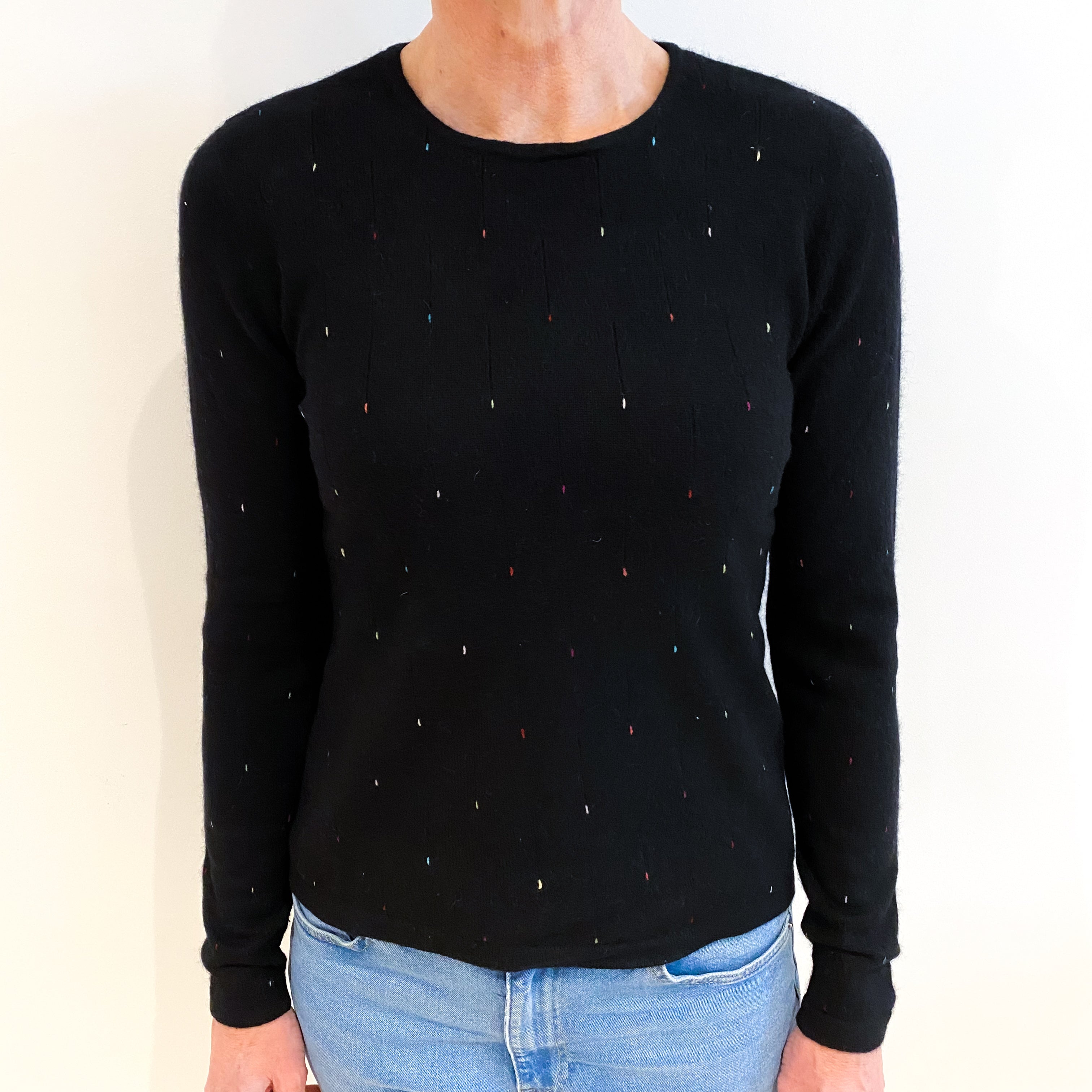 Black Cashmere Crew Neck Jumper Small