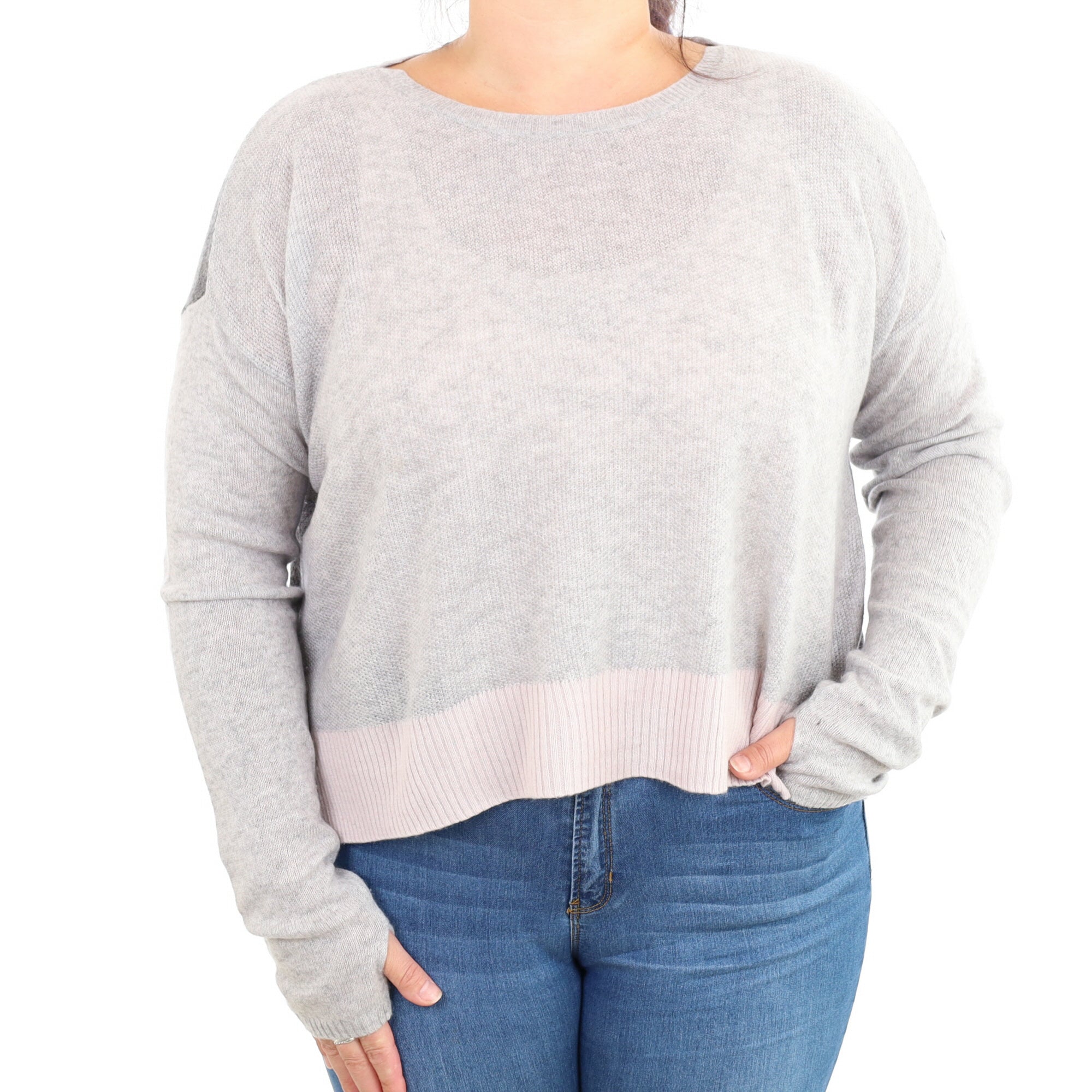 Smoke Grey Cashmere Crew Neck Jumper Large