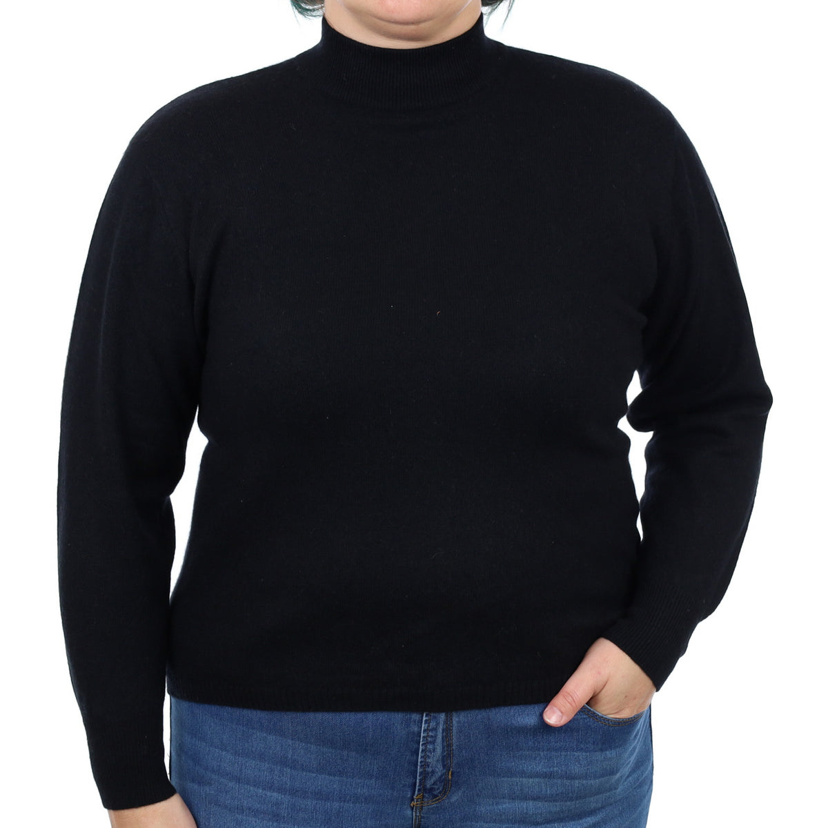 Black Cashmere Turtle Neck Jumper Large