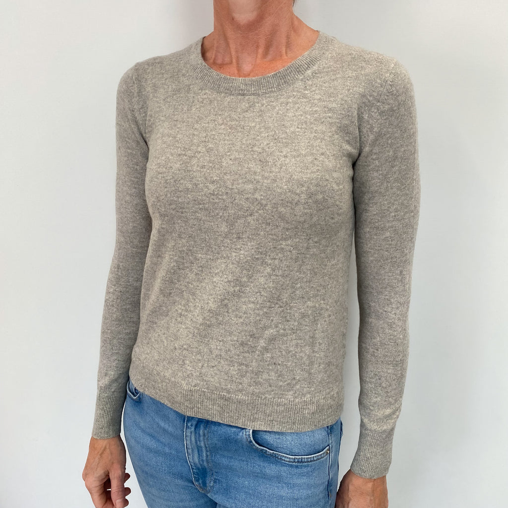 Smoke Grey Cashmere Crew Neck Jumper Small