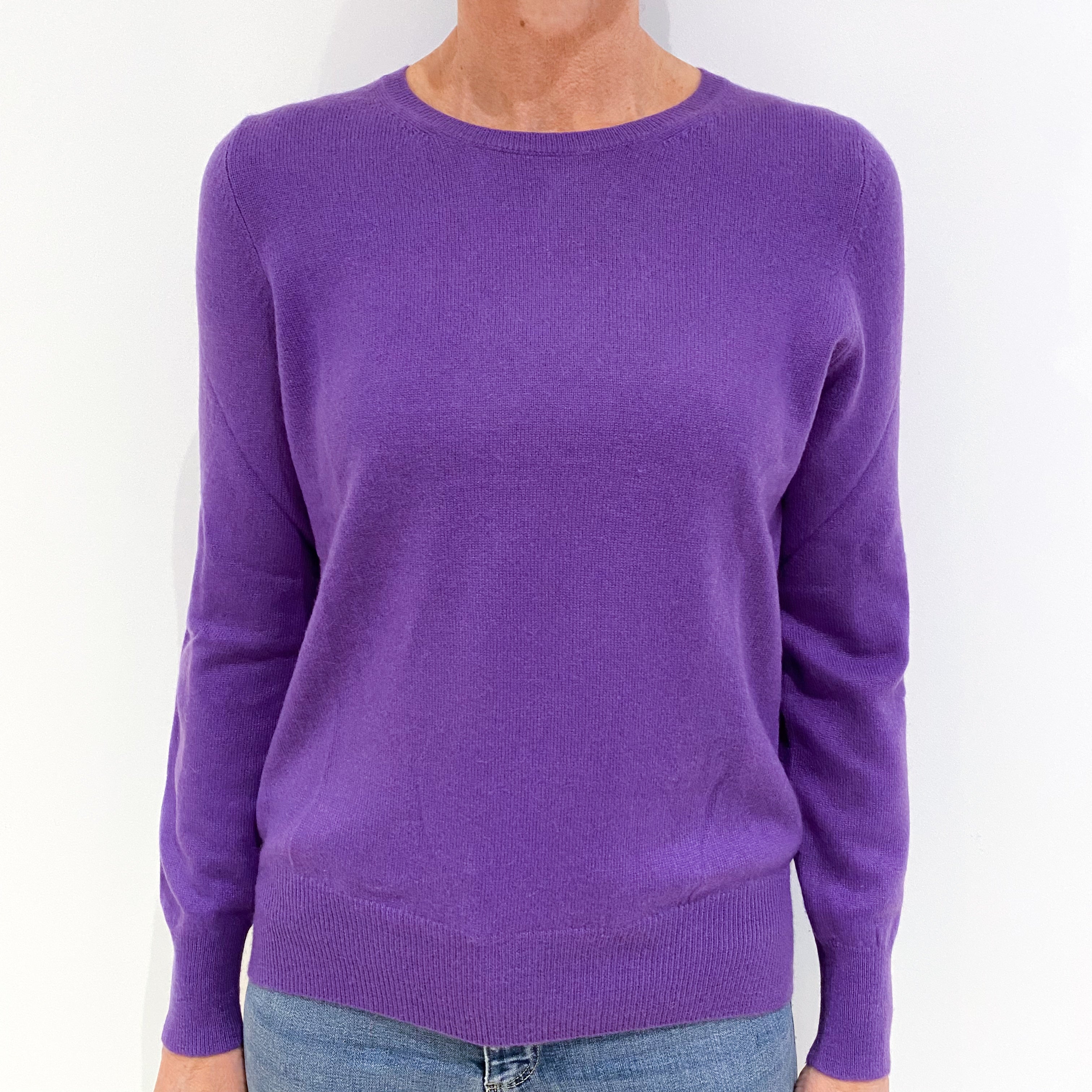 Periwinkle Purple Cashmere Crew Neck Jumper Small