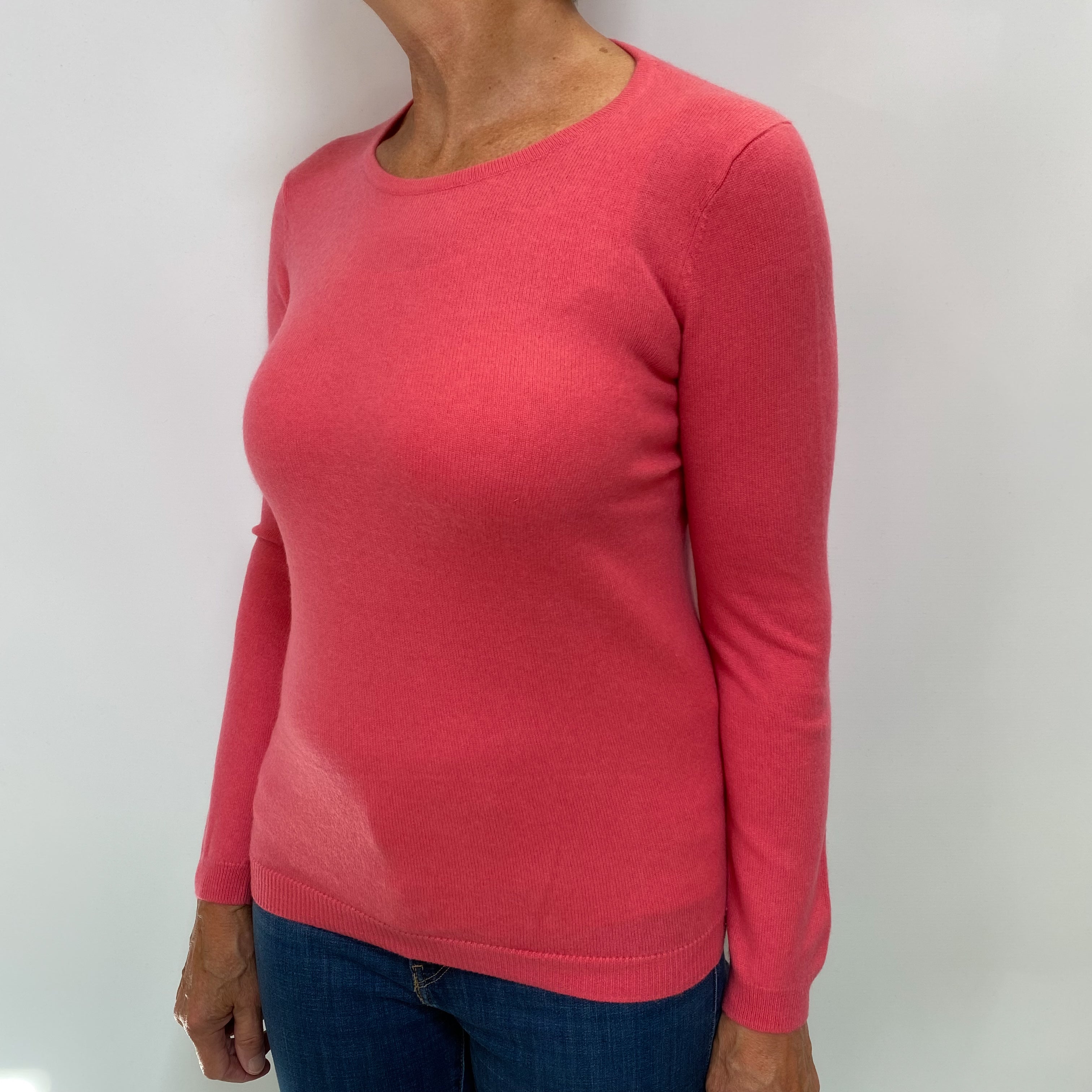 Bubblegum Pink Cashmere Crew Neck Jumper Medium