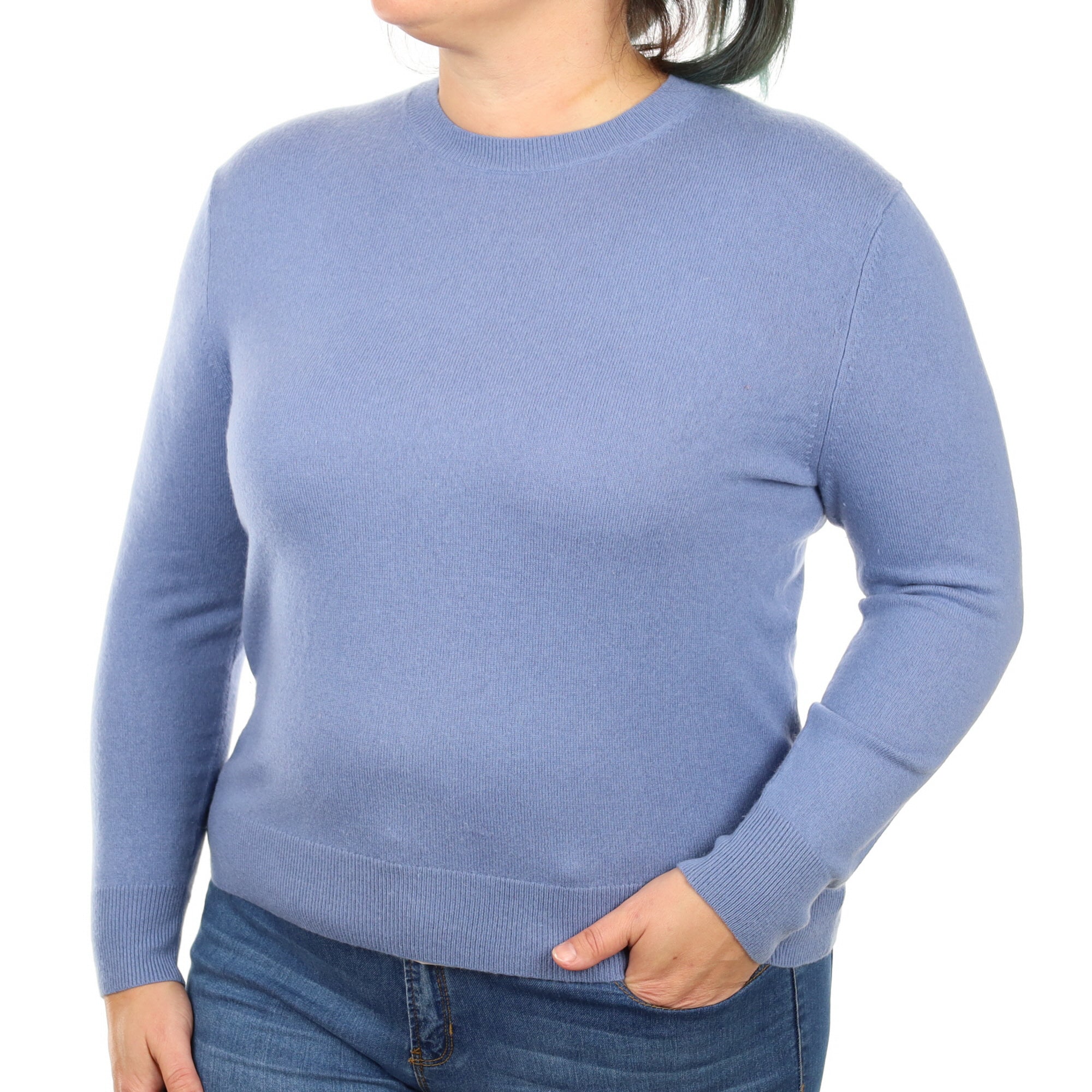 Airforce Blue Cashmere Crew Neck Jumper Large