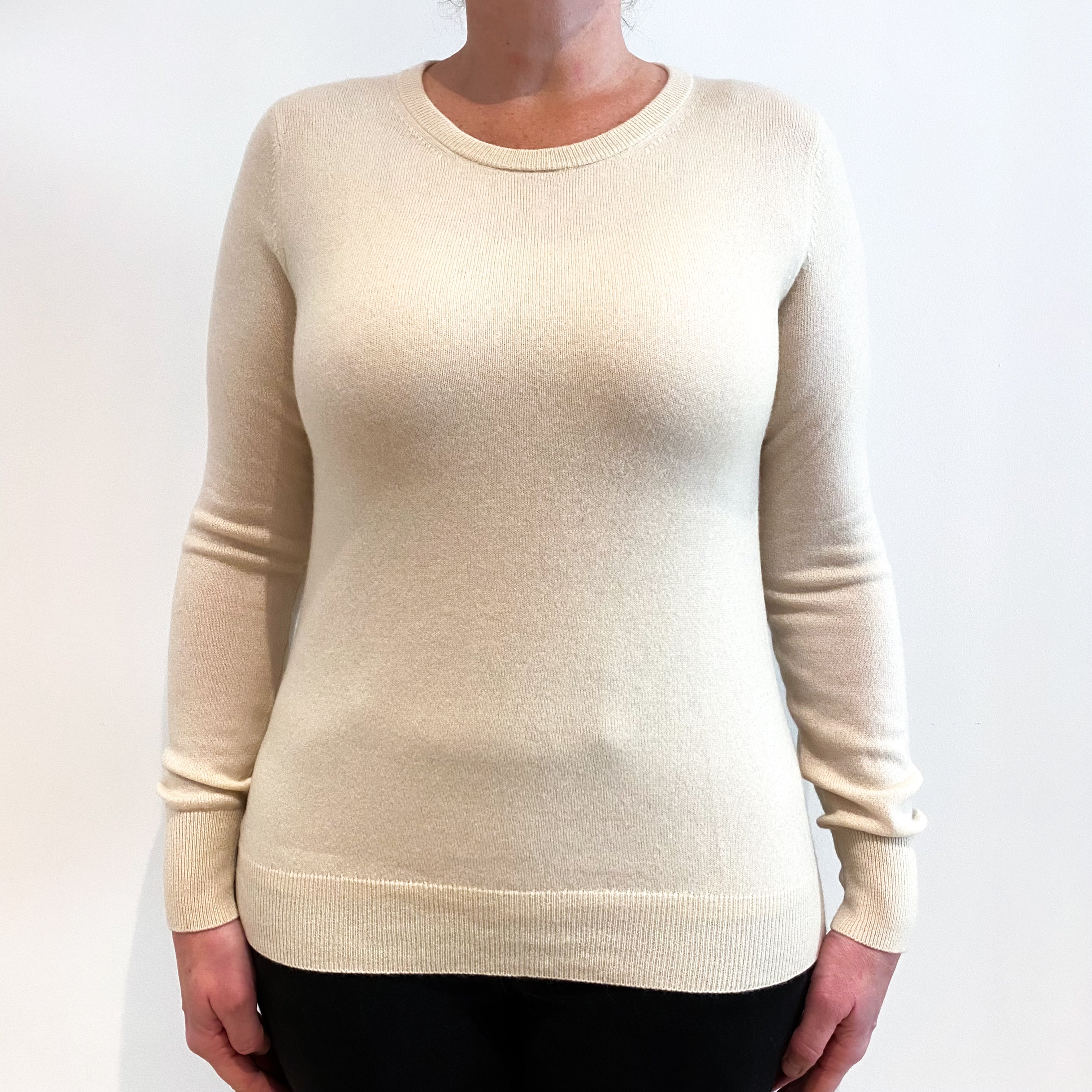 Cream Cashmere Crew Neck Jumper Large