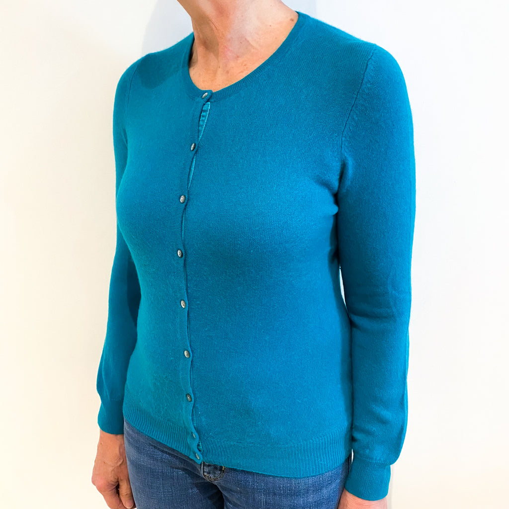 Peacock Green Cashmere Cardigan Medium