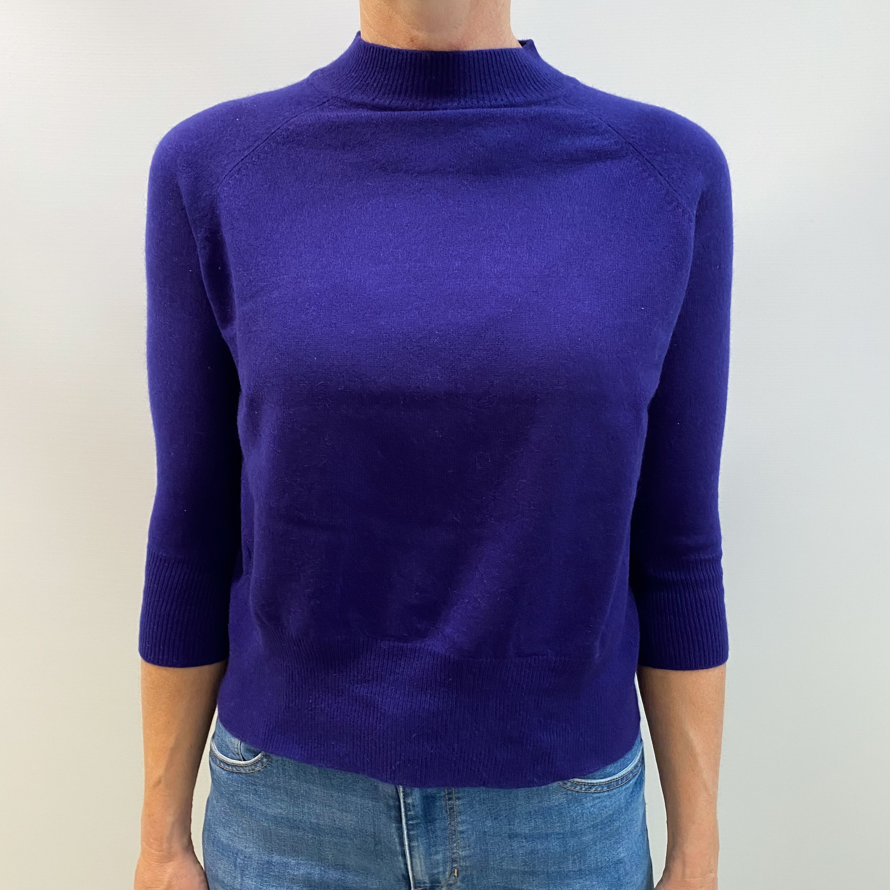 Indigo Blue Cashmere Turtle Neck Jumper Small