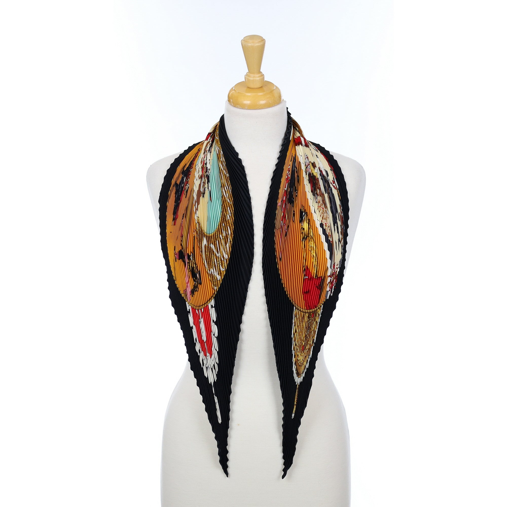 Hermès Plaza de Toros Plisse Silk Scarf Rare