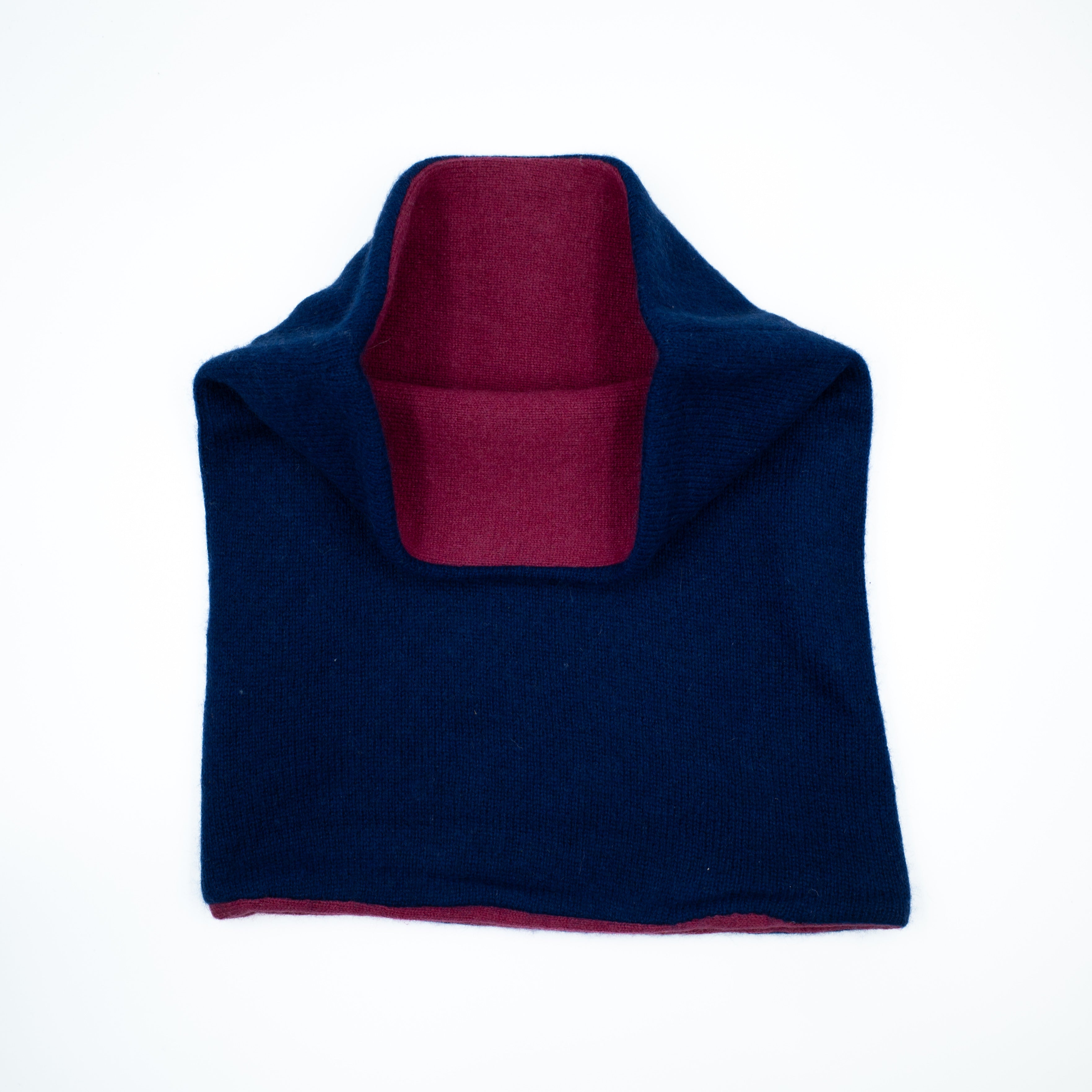 Navy and French Rose Double Layered Snood