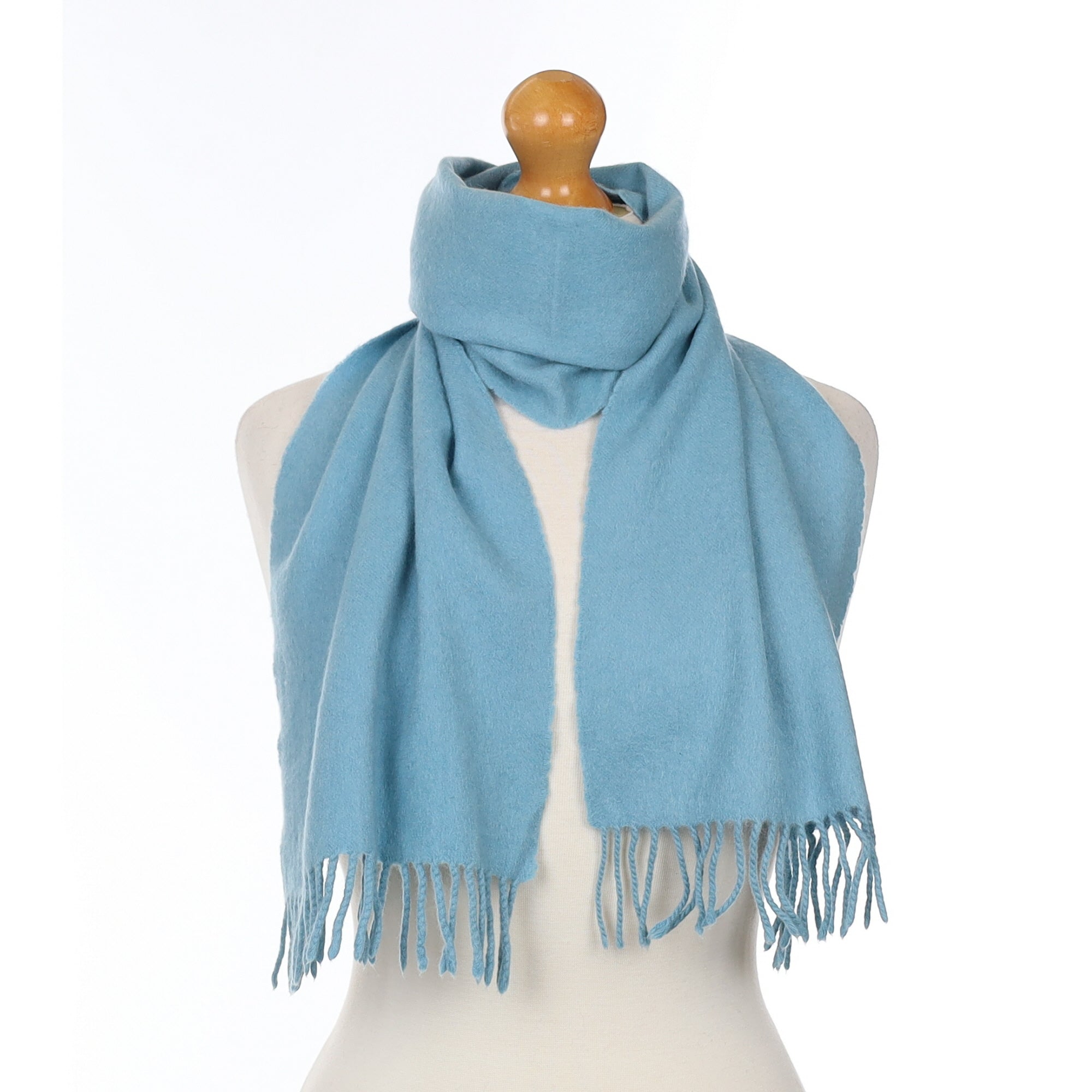 Aqua Blue Cashmere Woven Scarf