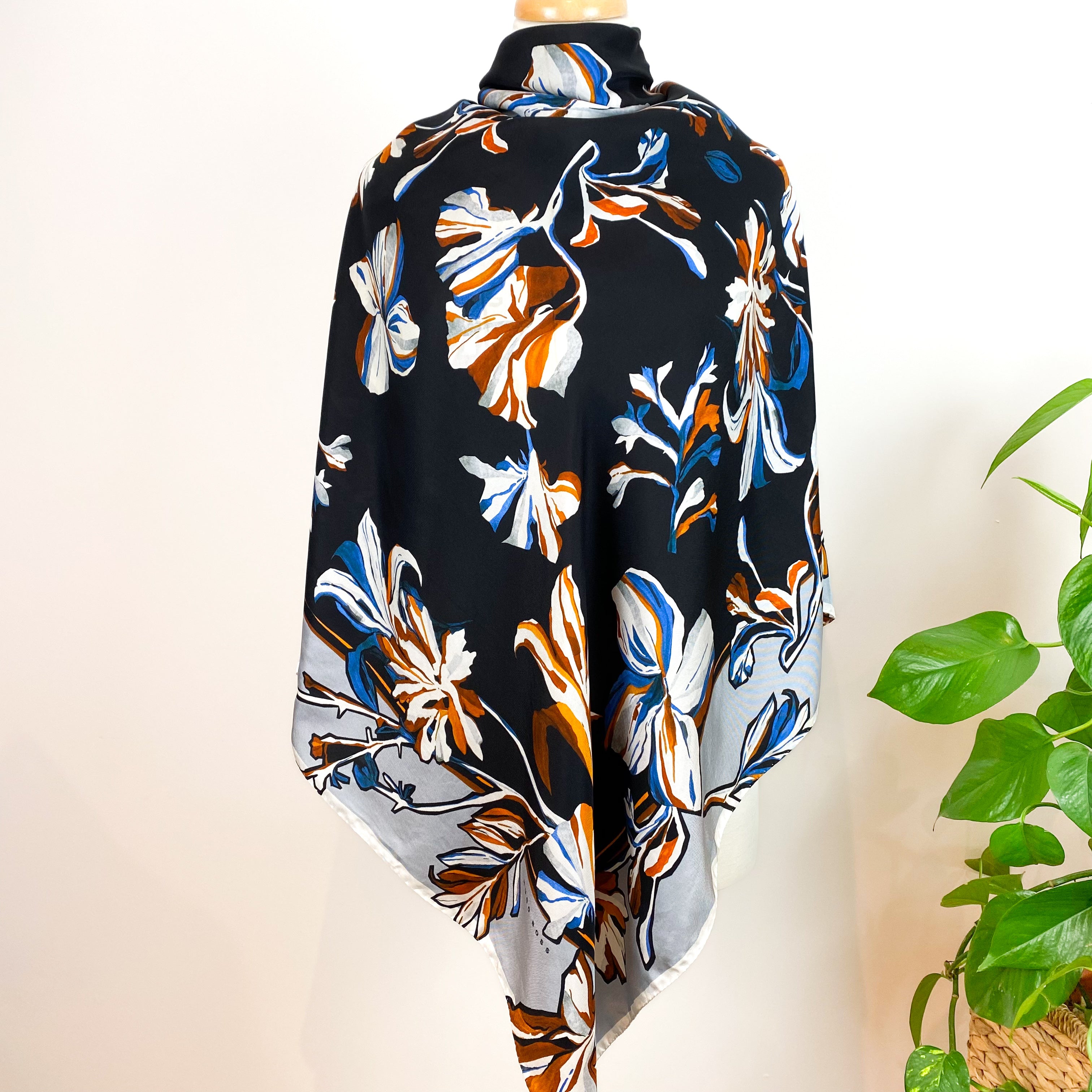 Extra Large Hugo Boss Floral Silk Scarf