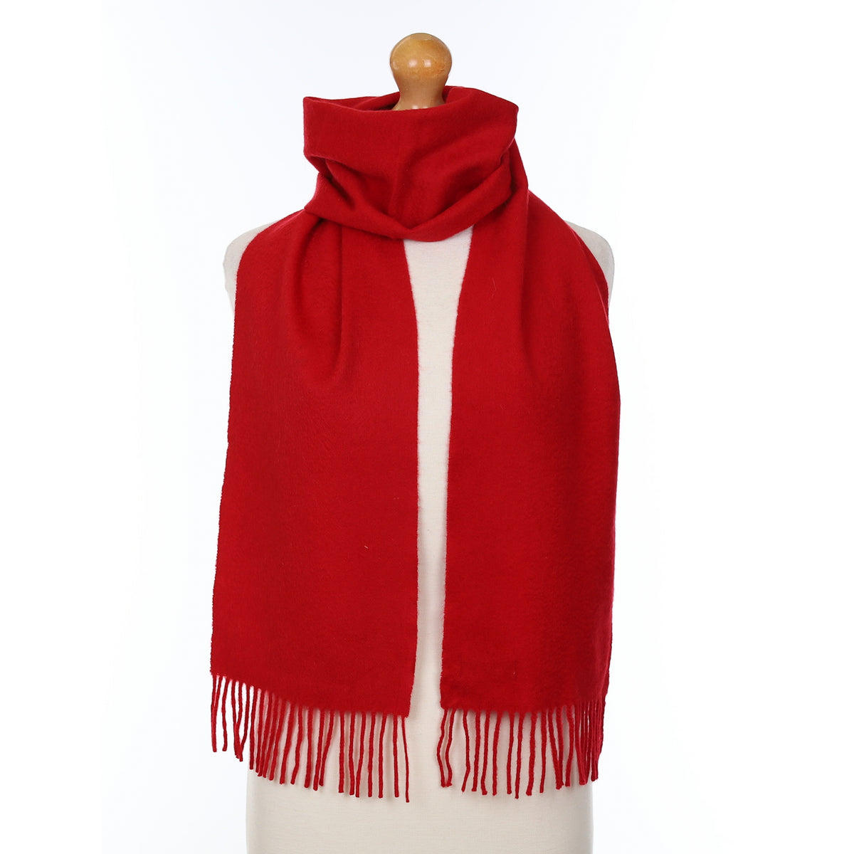 Scarlet Red Cashmere Woven Scarf