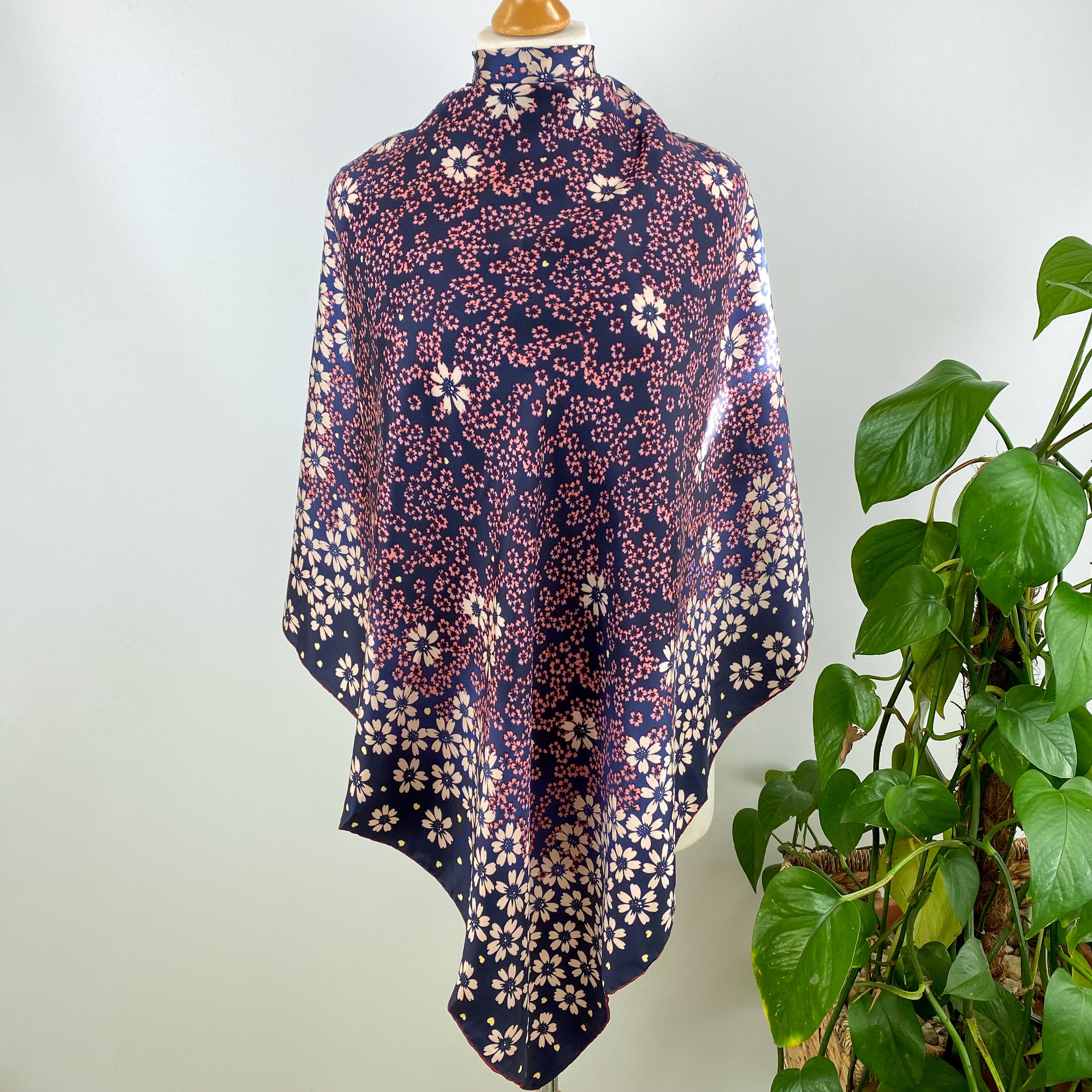 Immaculate Nina Ricci Floral Silk Scarf