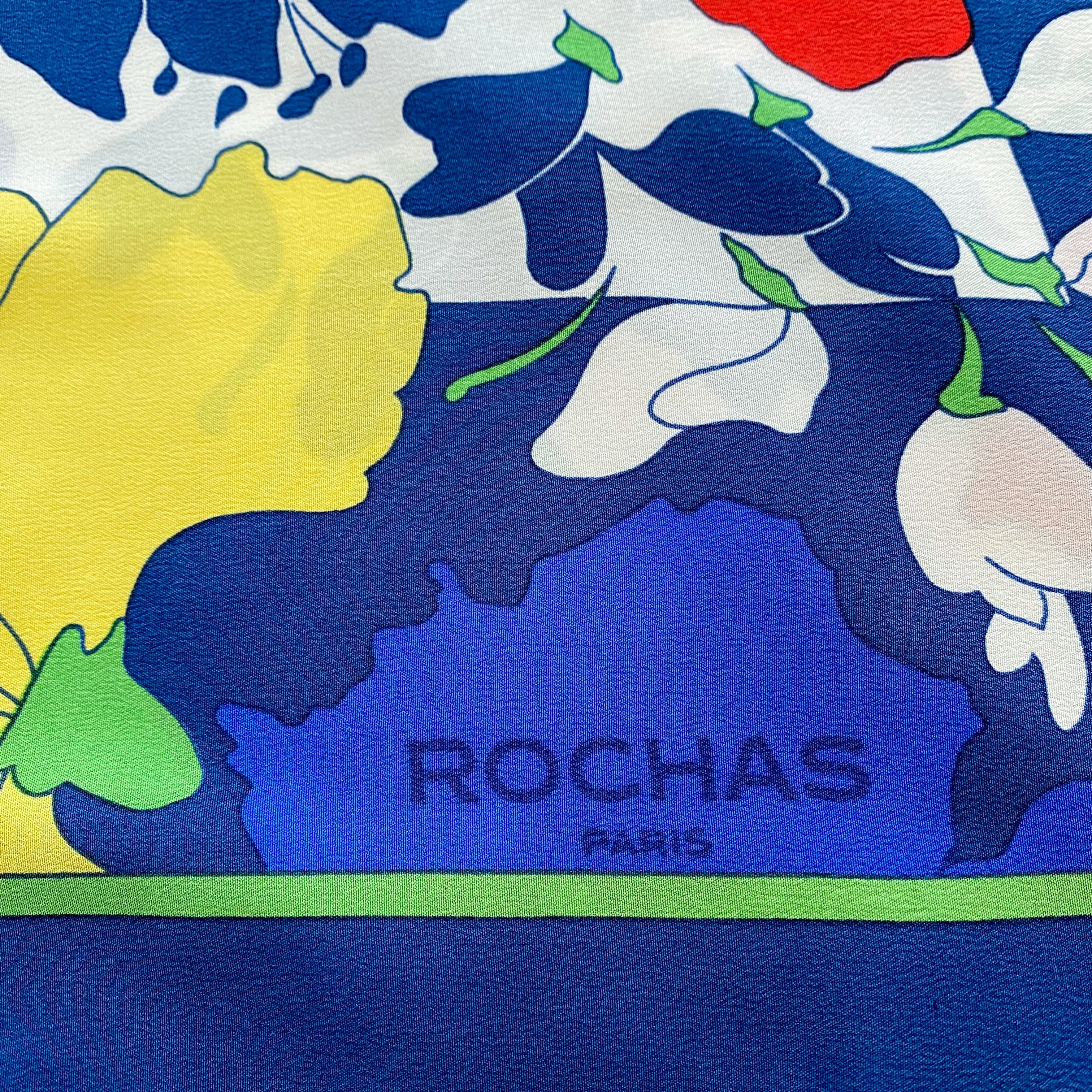 Rochas French Colourful Vintage Silk Scarf