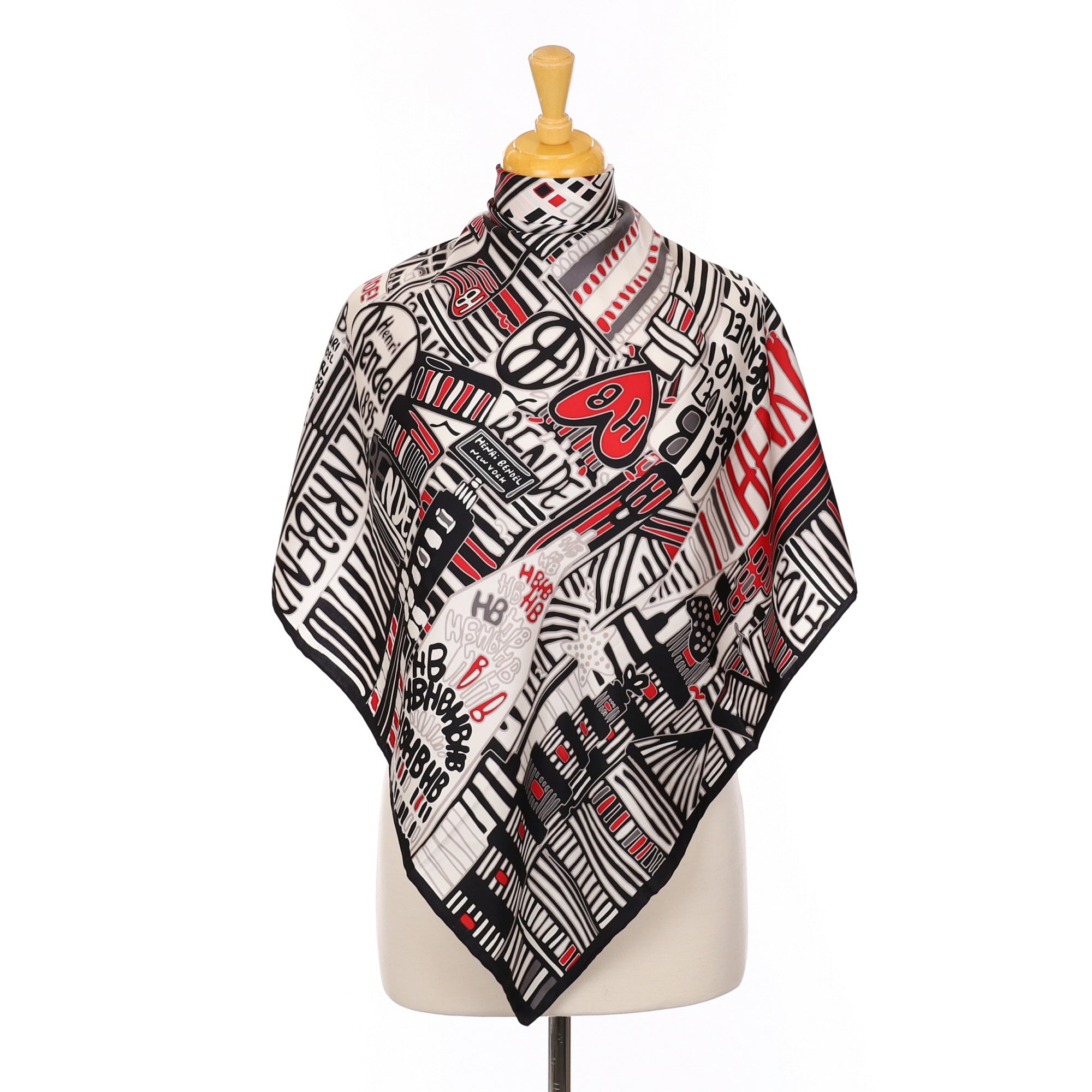Henri Bendel NY Abstract Silk Scarf