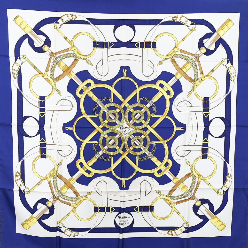 Brand New Boxed Hermès Eperon D’Or Silk Scarf