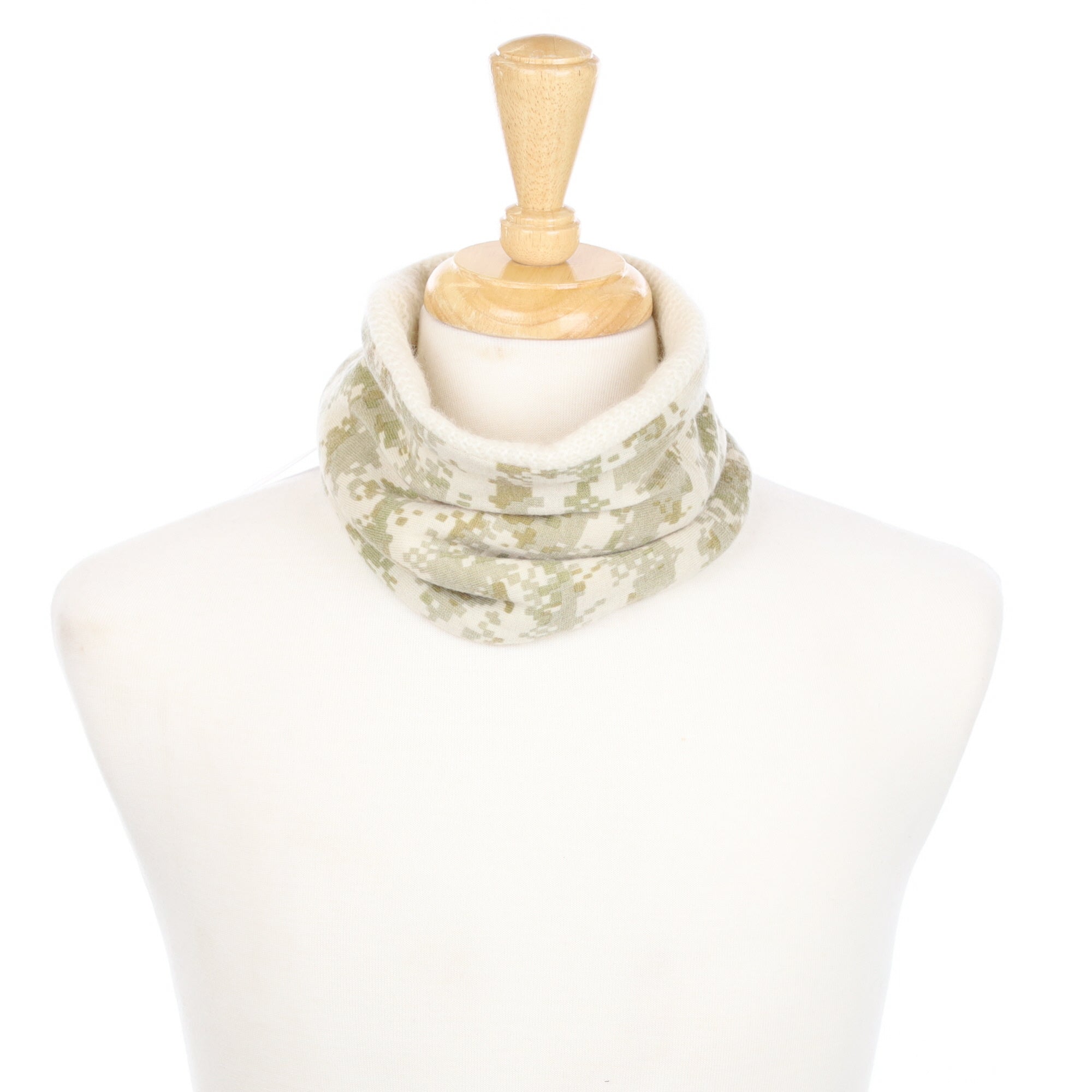 Khaki and Cream Pixel Camouflage Neck Warmer