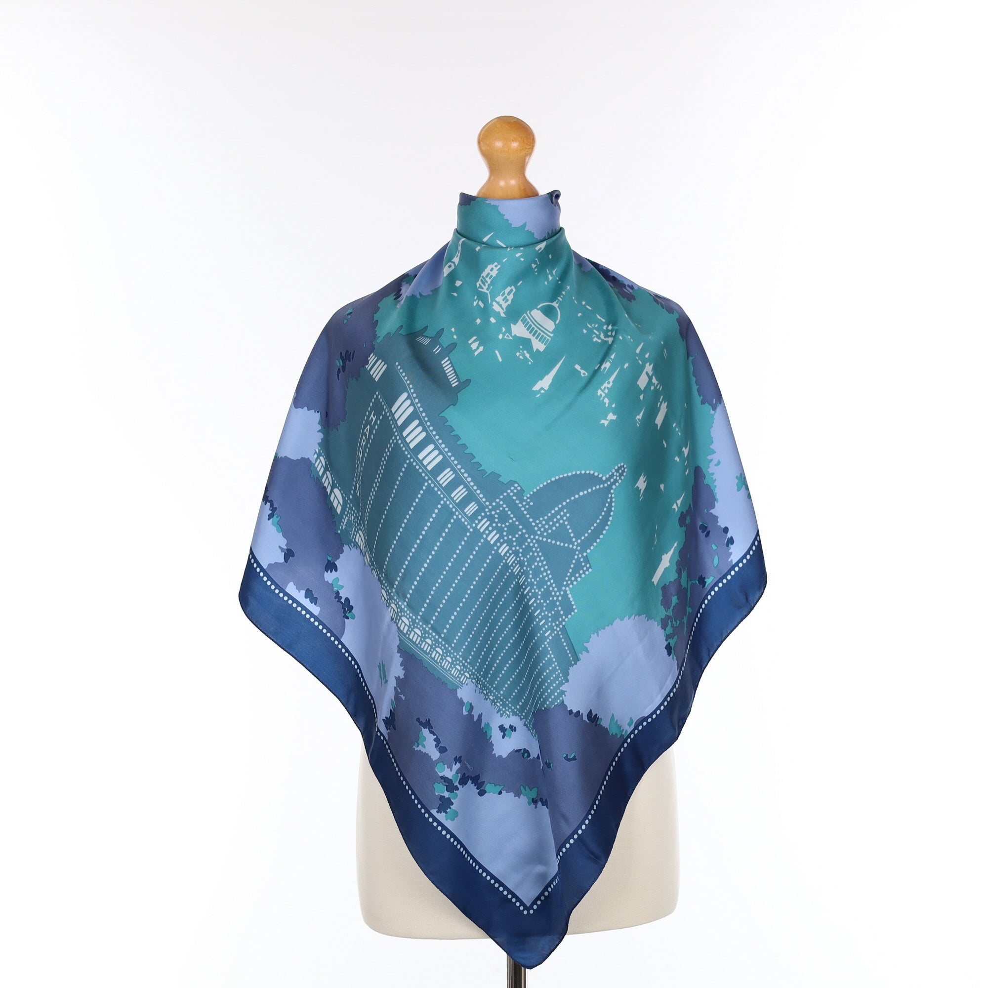 Harrods Artistic Building Vintage Silk Scarf