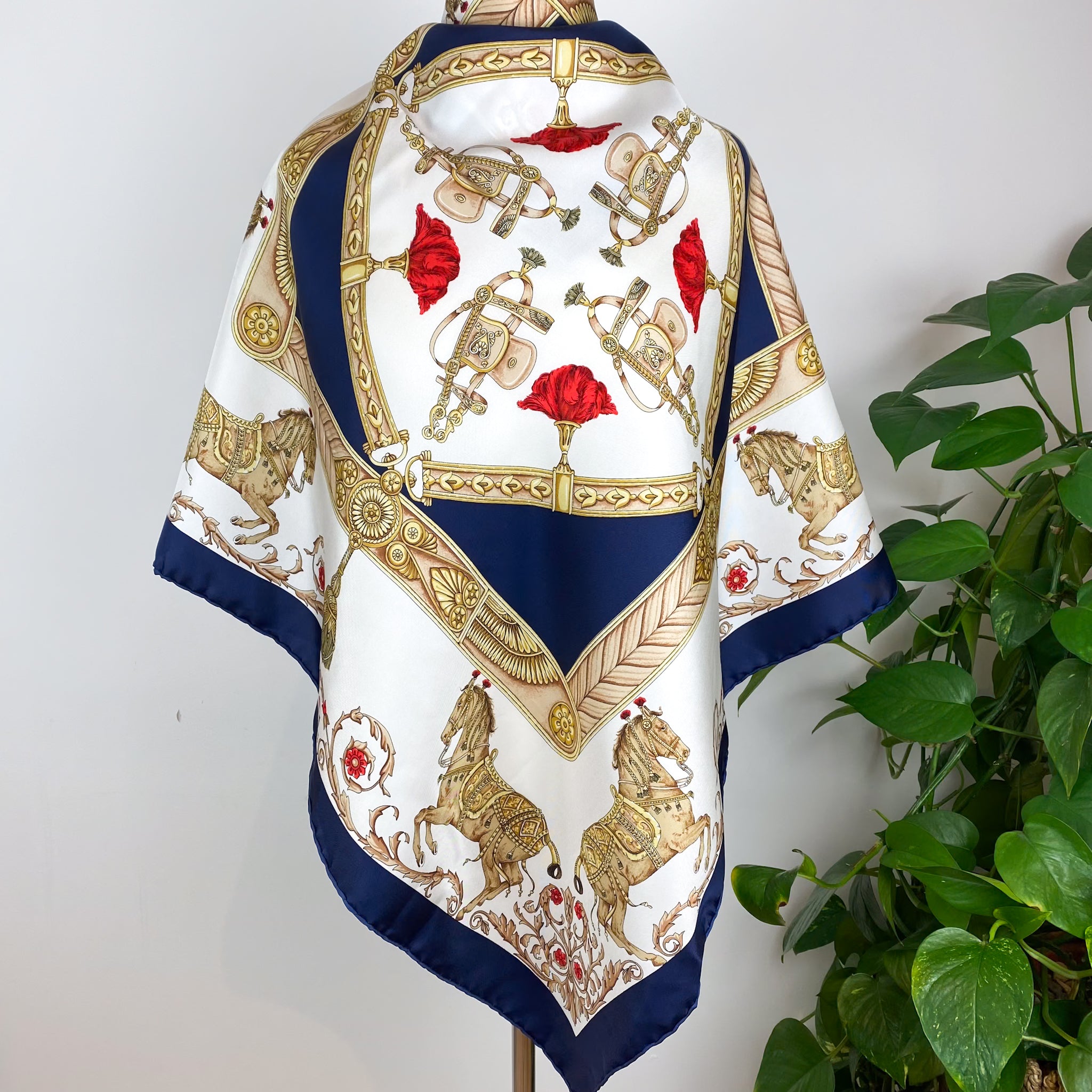 Celine Paris Equestrian Designer Silk Scarf