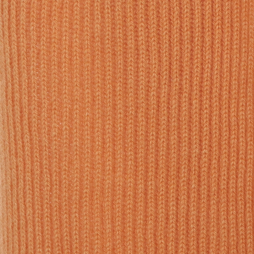Brand New Scottish Cantaloupe Orange Rib Cashmere Scarf