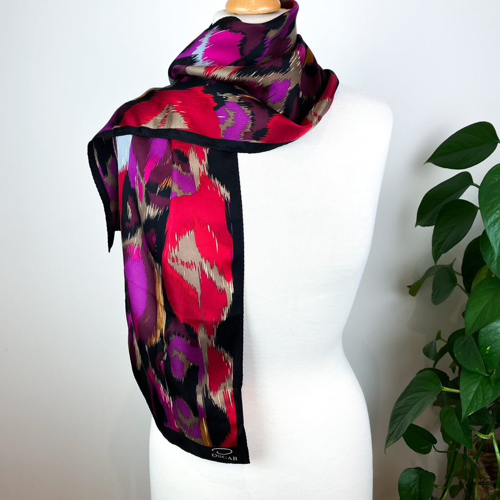 Osca de la Renta Long Aztec Silk Scarf