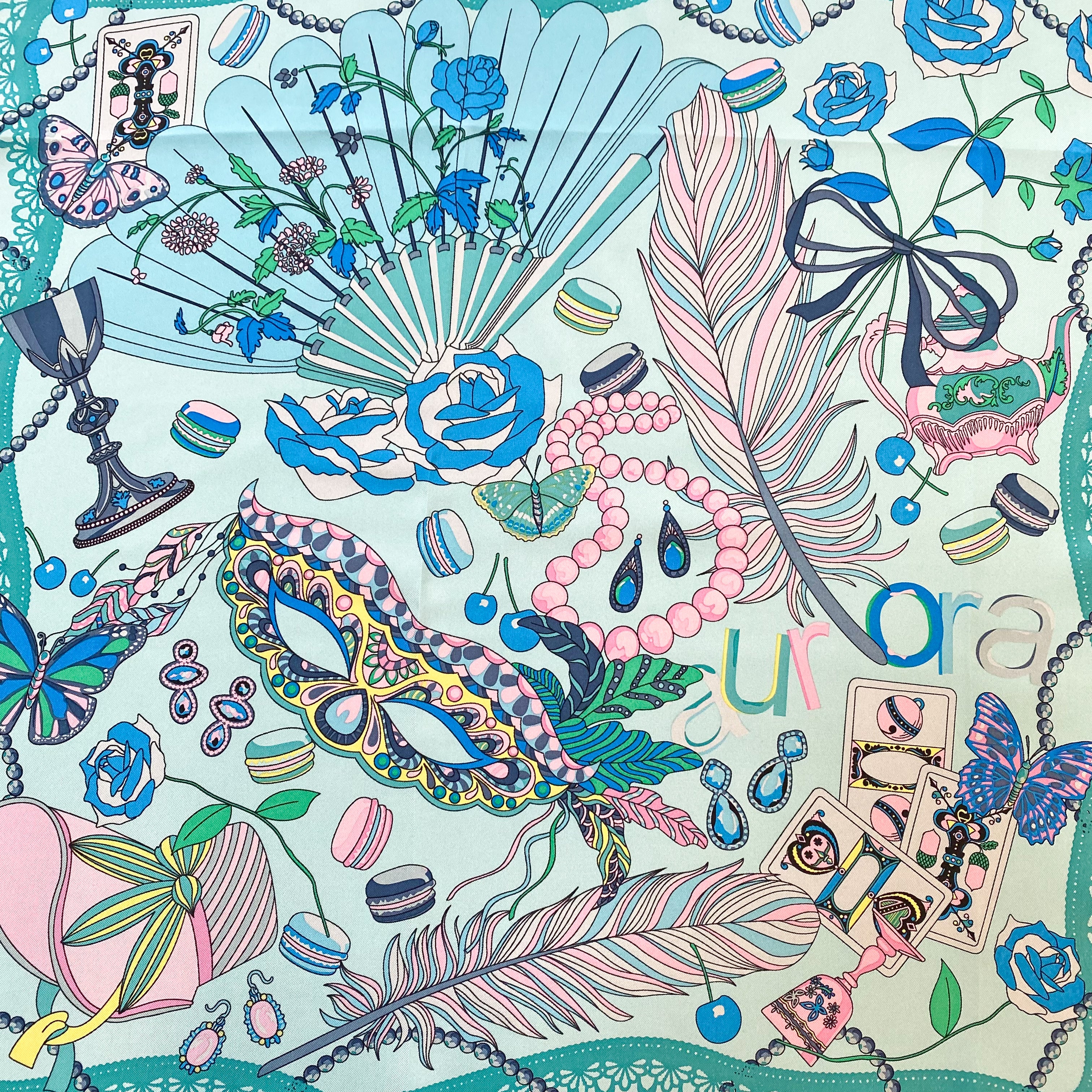 Brand New Aurora Mask Theme Silk Scarf