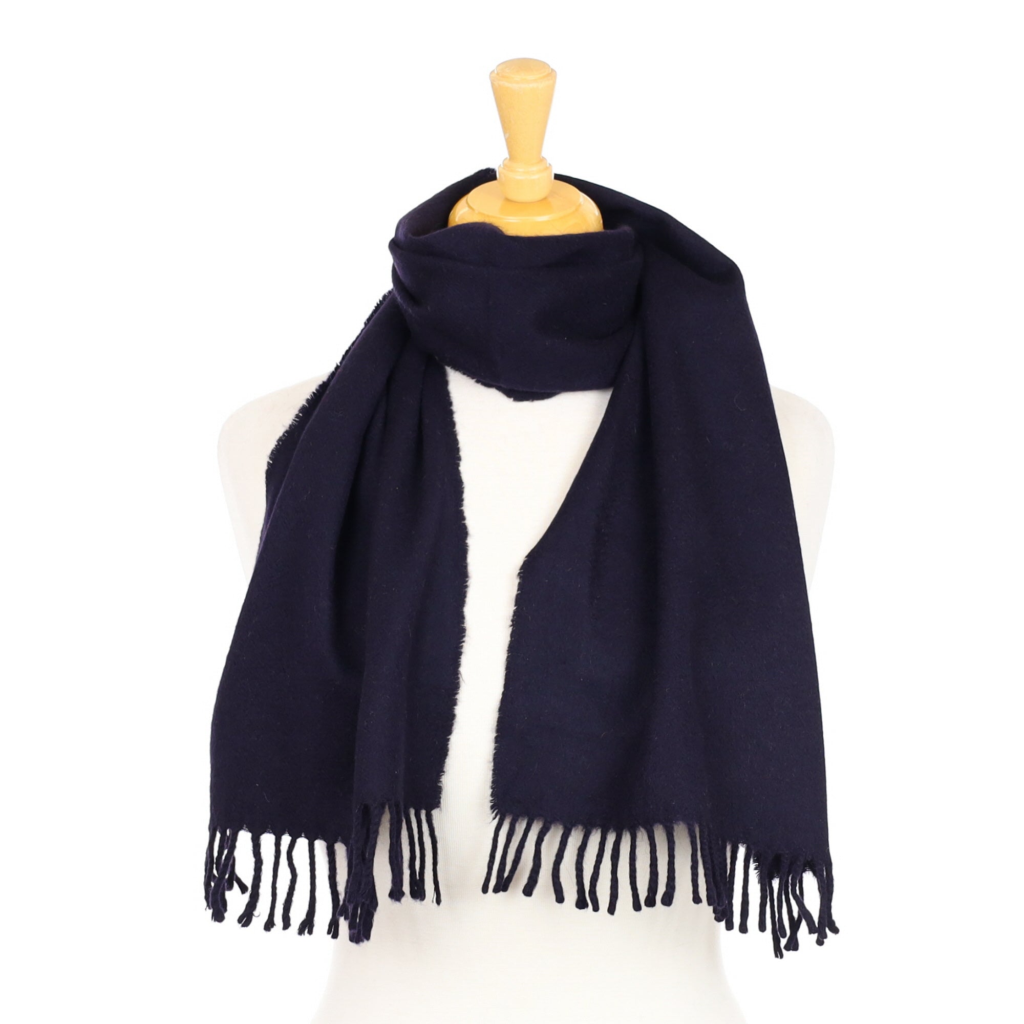 Navy Blue Cashmere Woven Scarf